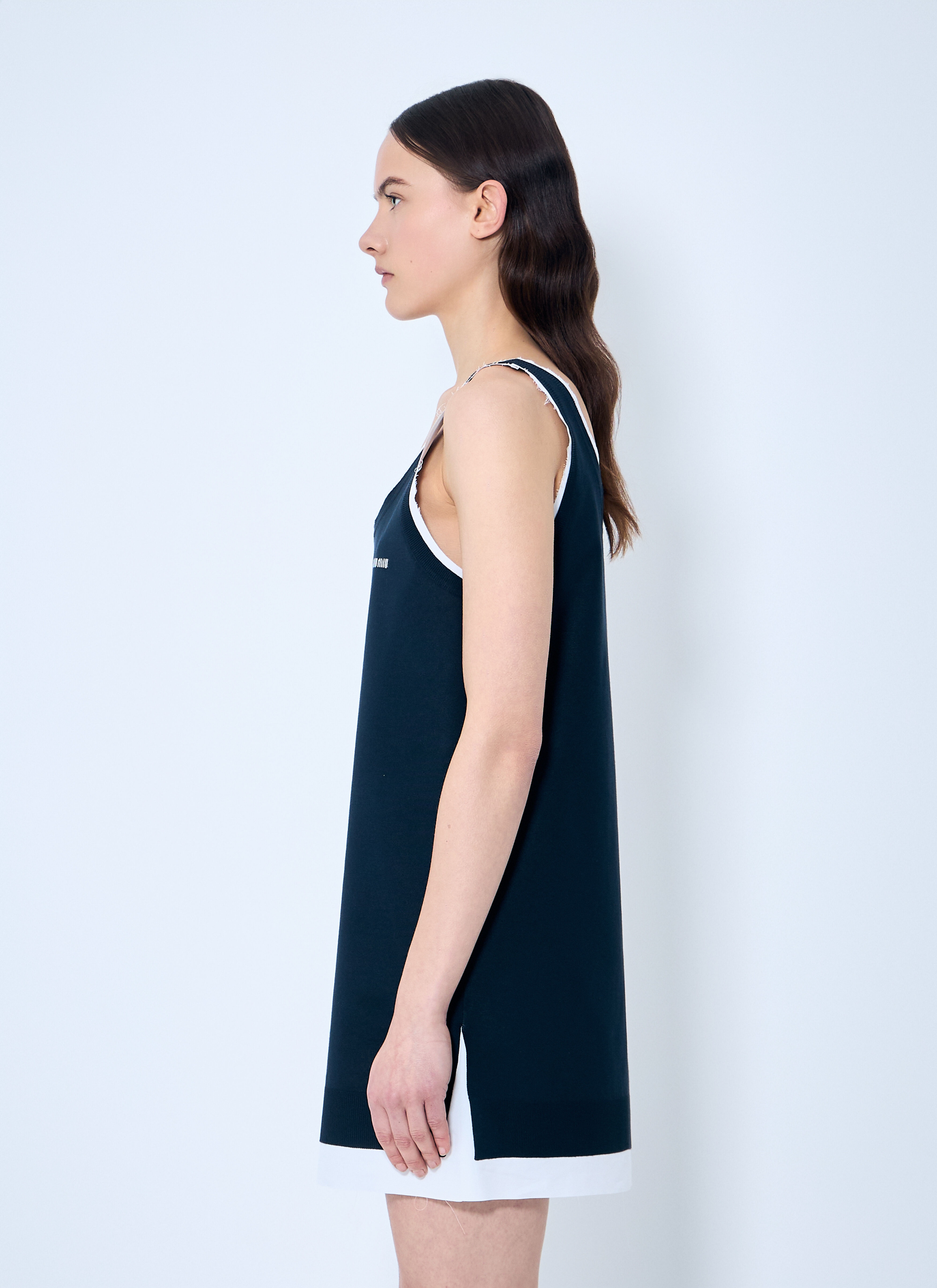 Knit And Poplin Mini Dress - 3