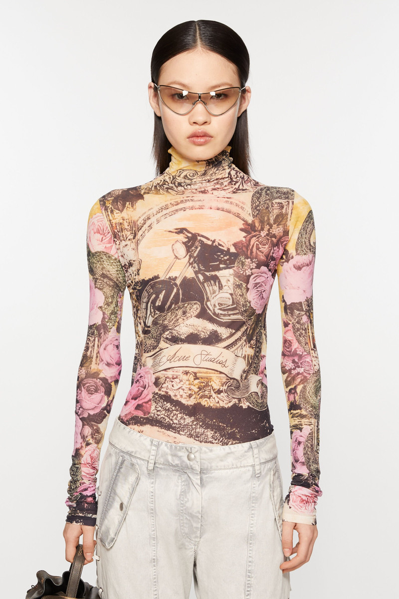 Acne Studios Printed seamless t-shirt - Pink multicolor outlook