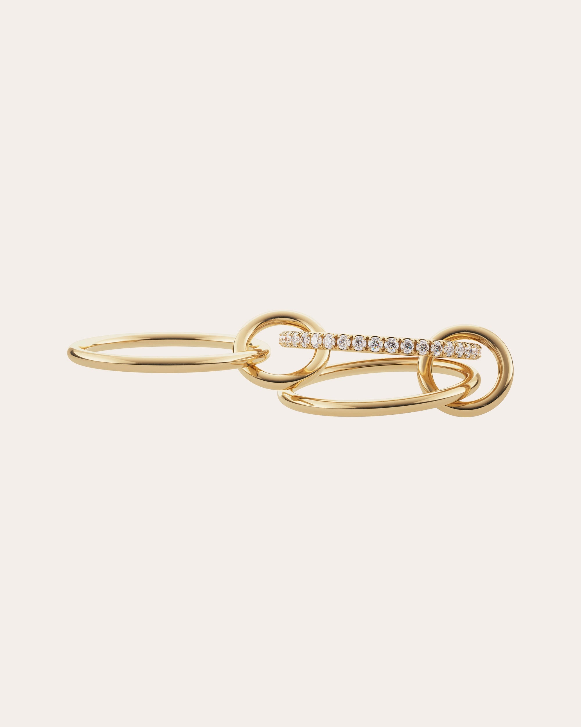 Sonny 18K Gold Diamond Linked Rings - 3