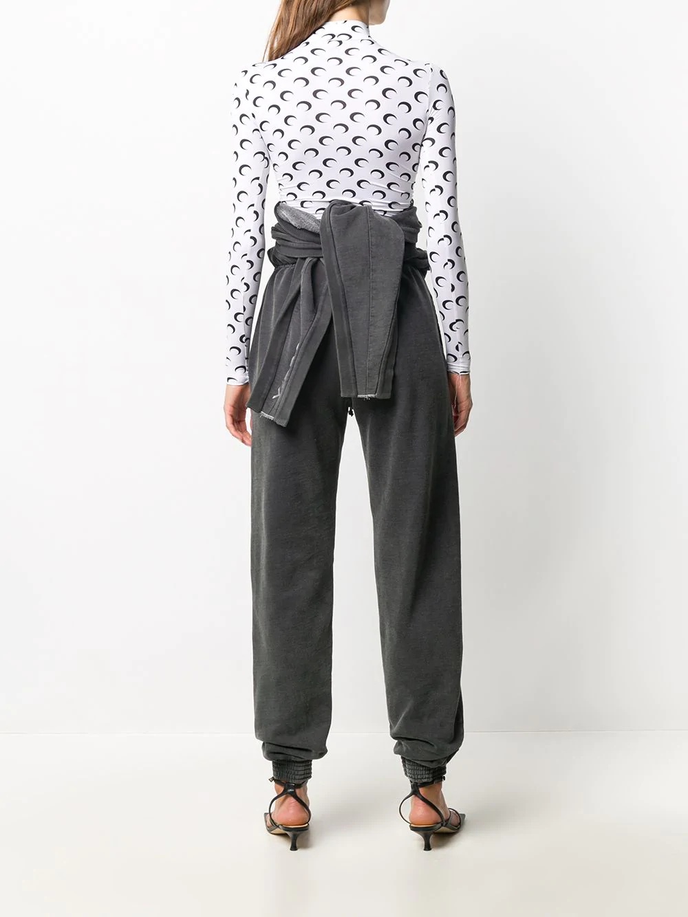 ruched waist-tied trousers - 4