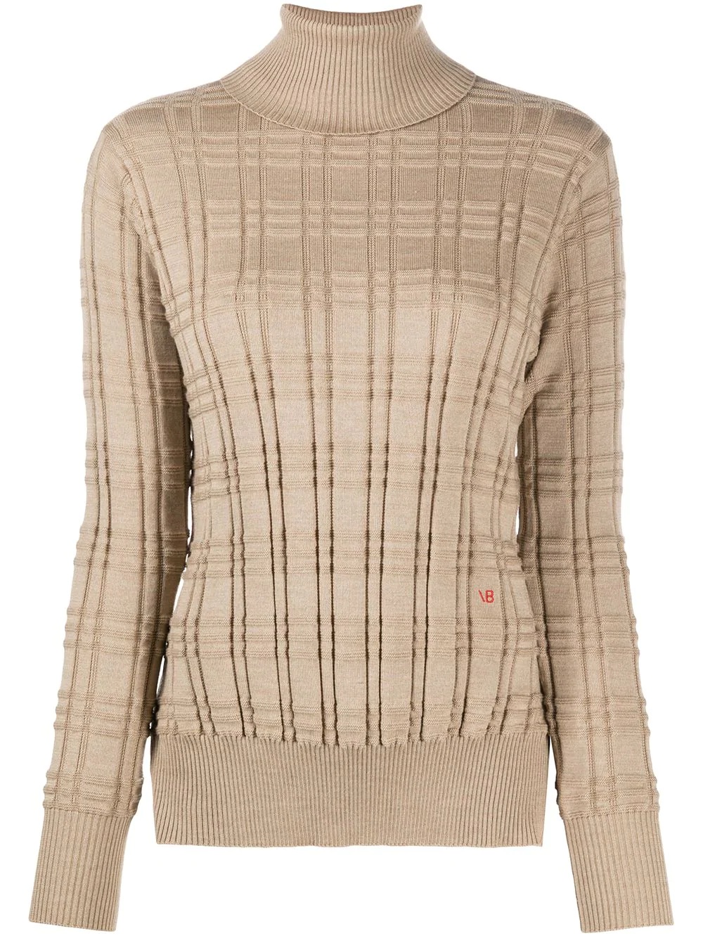 roll neck long-sleeved jumper - 1