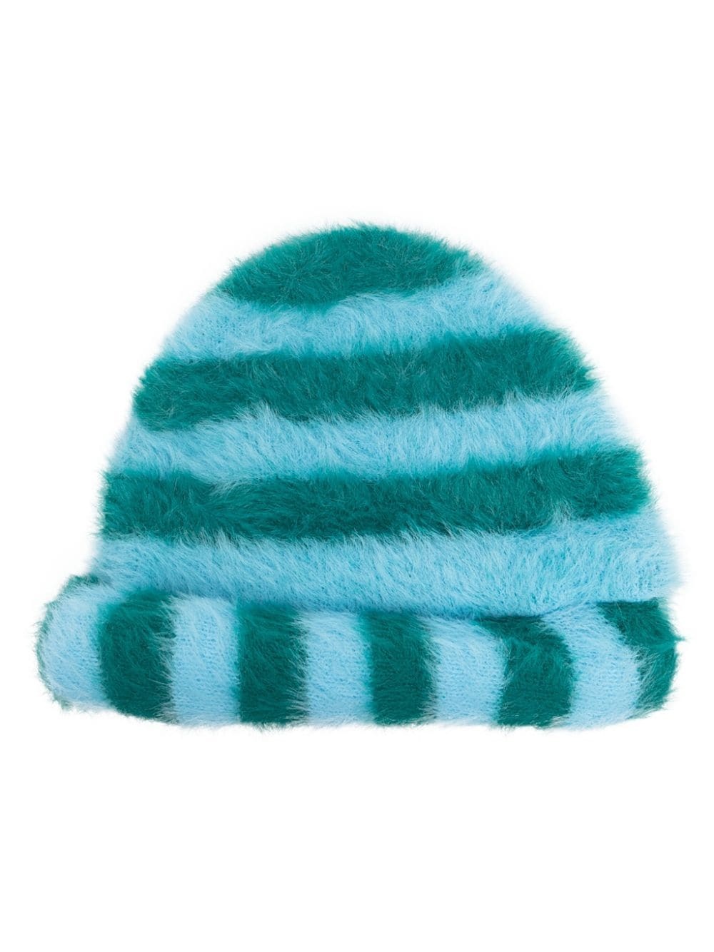 brushed-effect striped beanie - 1