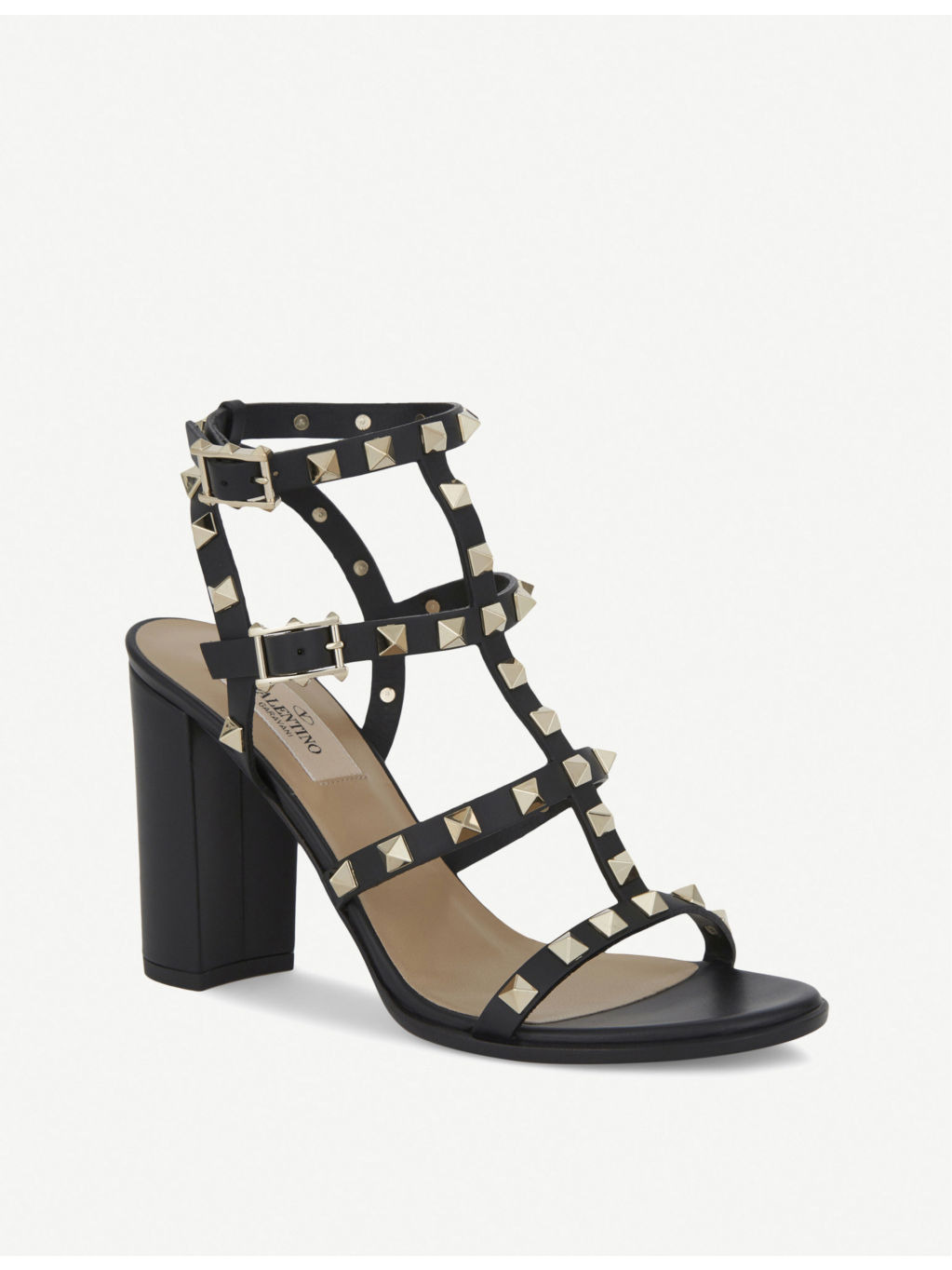 Rockstud 90 leather heeled sandals - 3