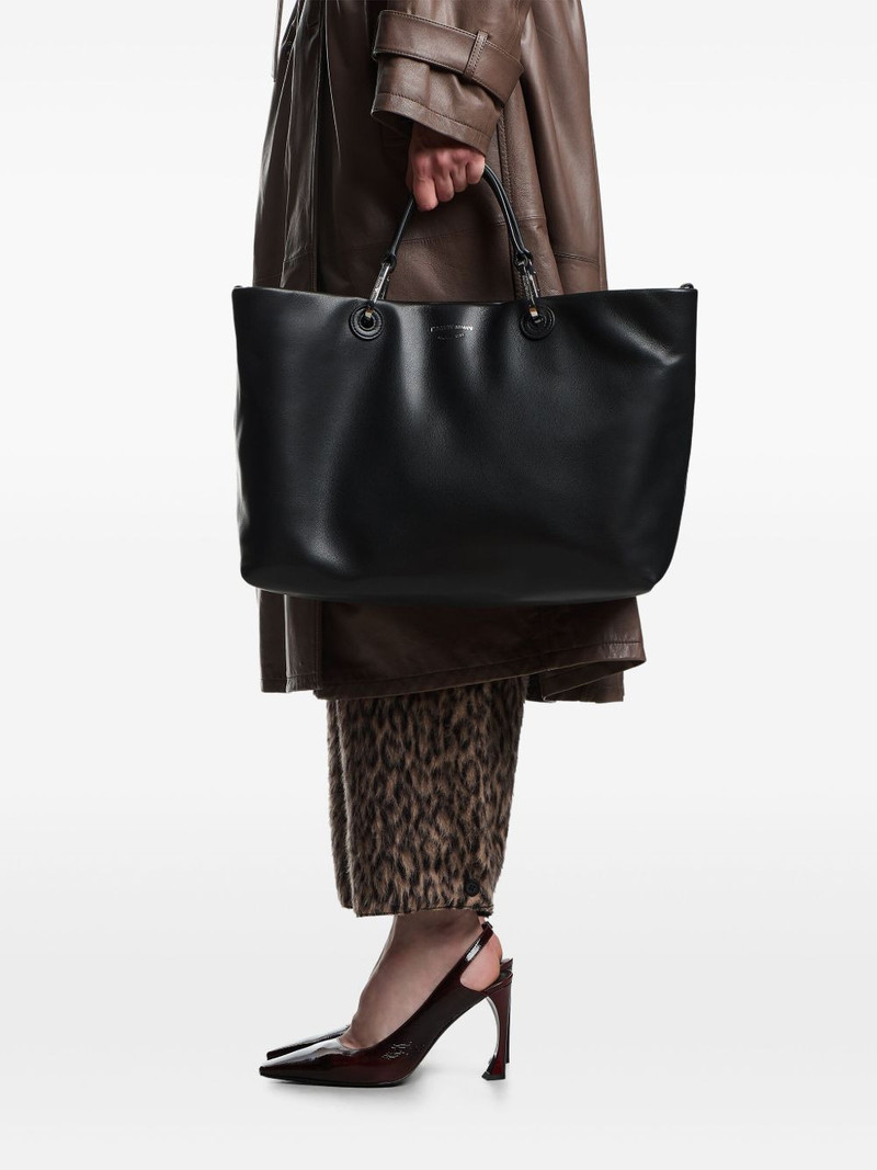 EMPORIO ARMANI medium top-handle leather tote bag outlook