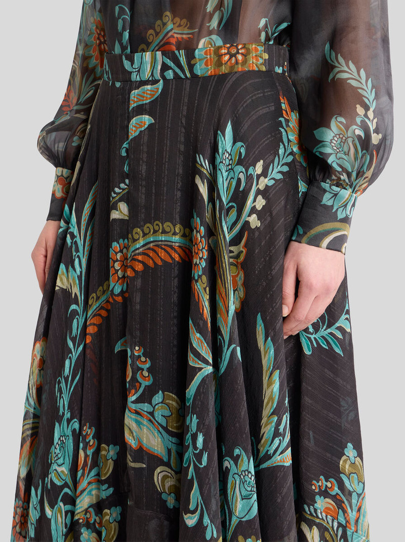 Etro SILK MAXI SKIRT WITH FLORAL MOTIF outlook