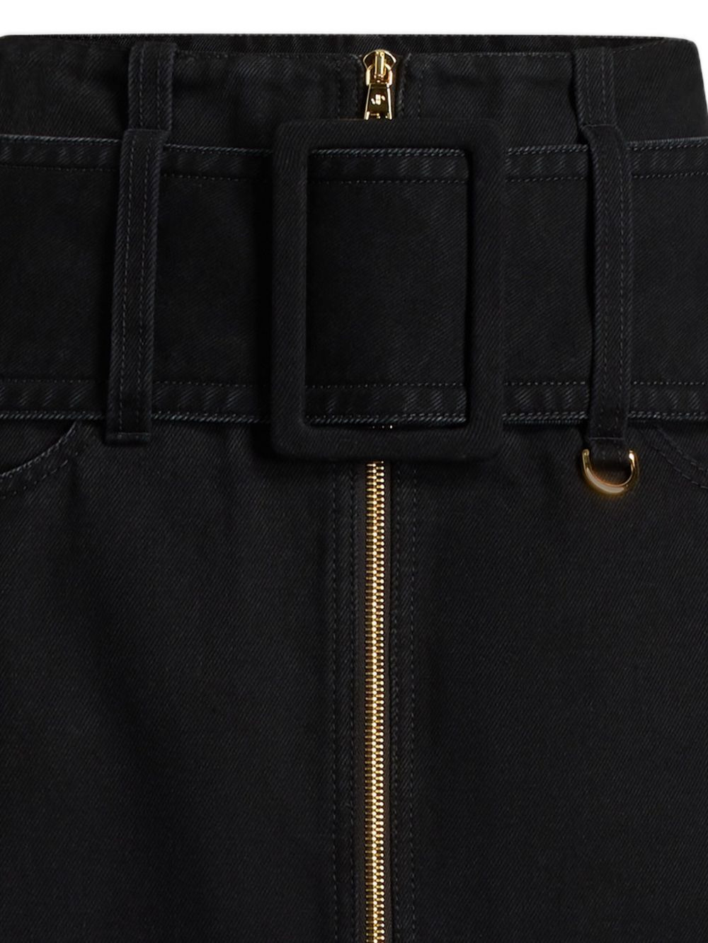 zip-front belted skirt - 2