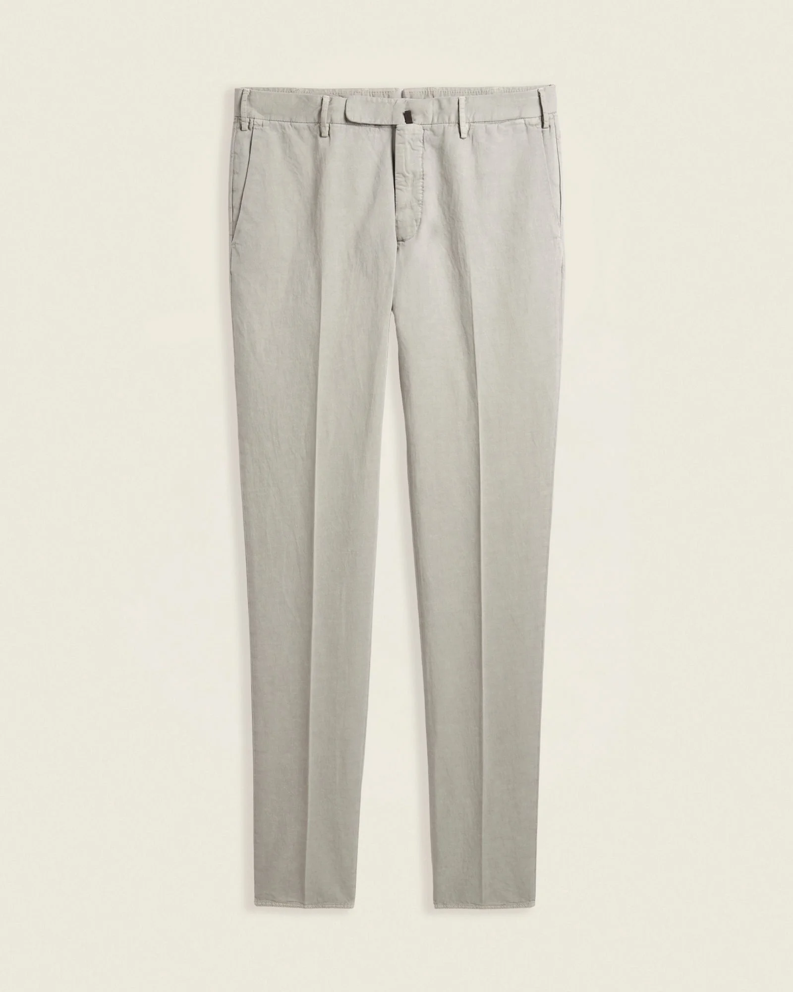Slim fit cotton and linen trousers - 1