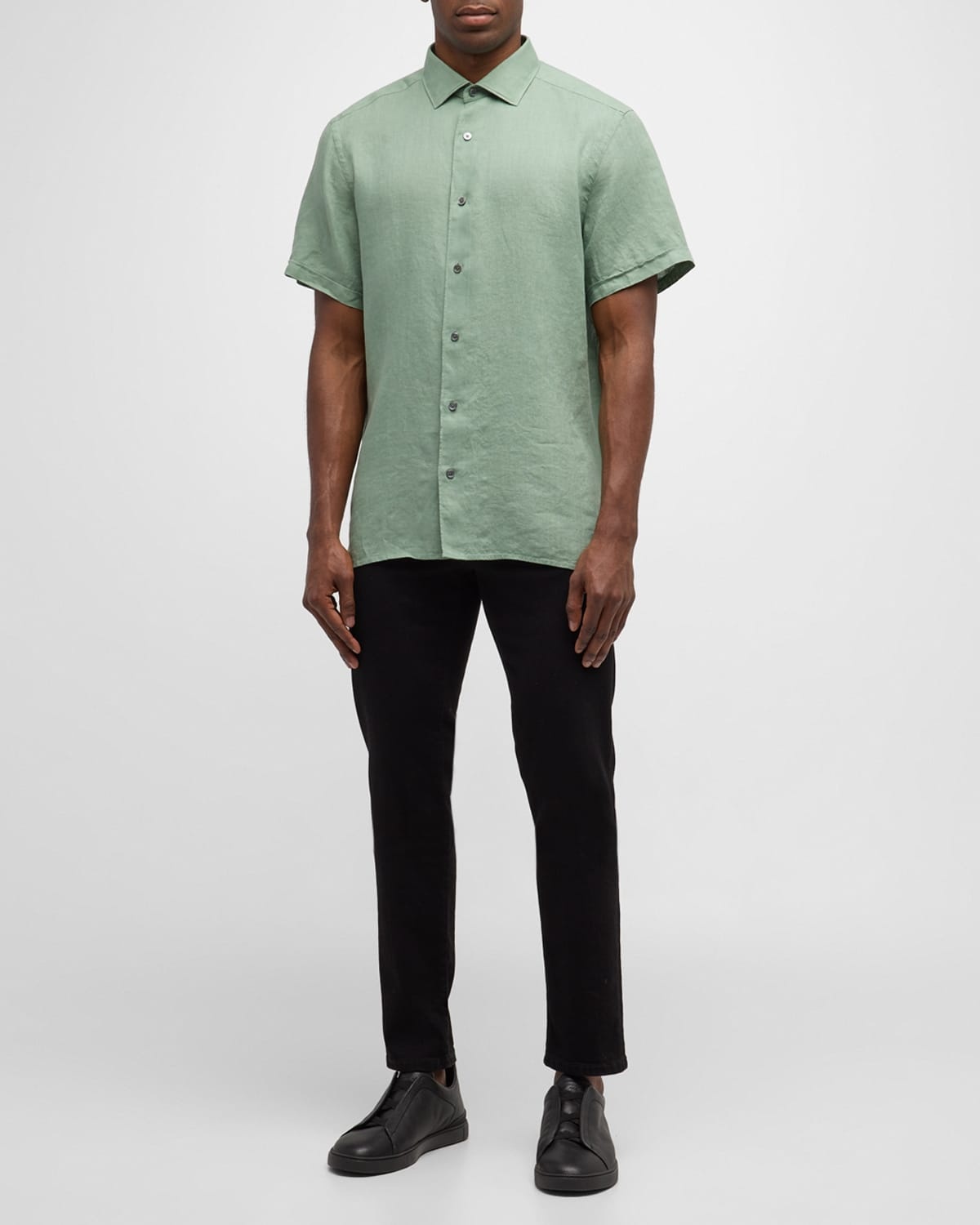 Men's Linen Short-Sleeve Shirt - 3
