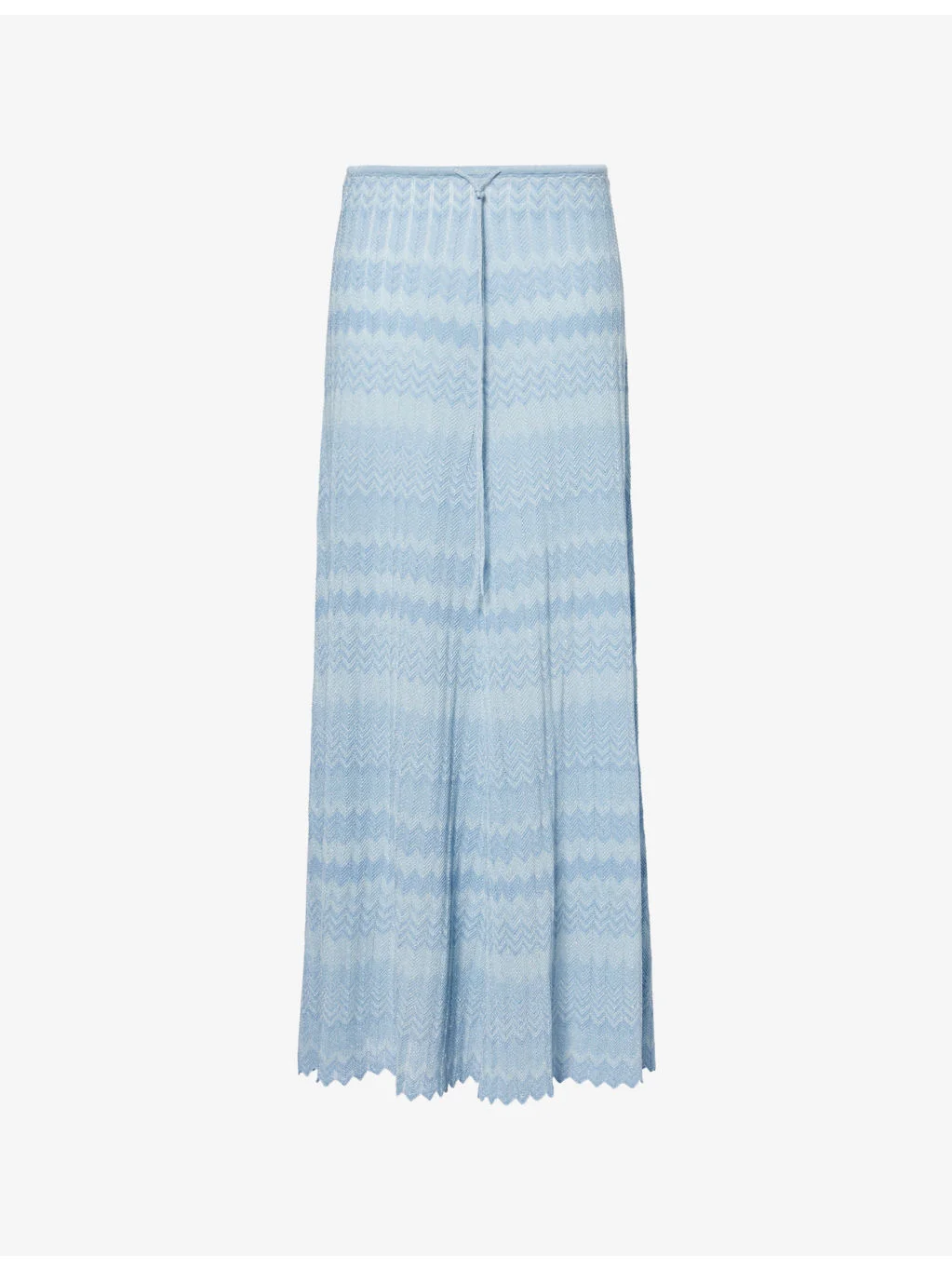 Ria Chevron-Pattern Stretch-Woven Midi Skirt - 1