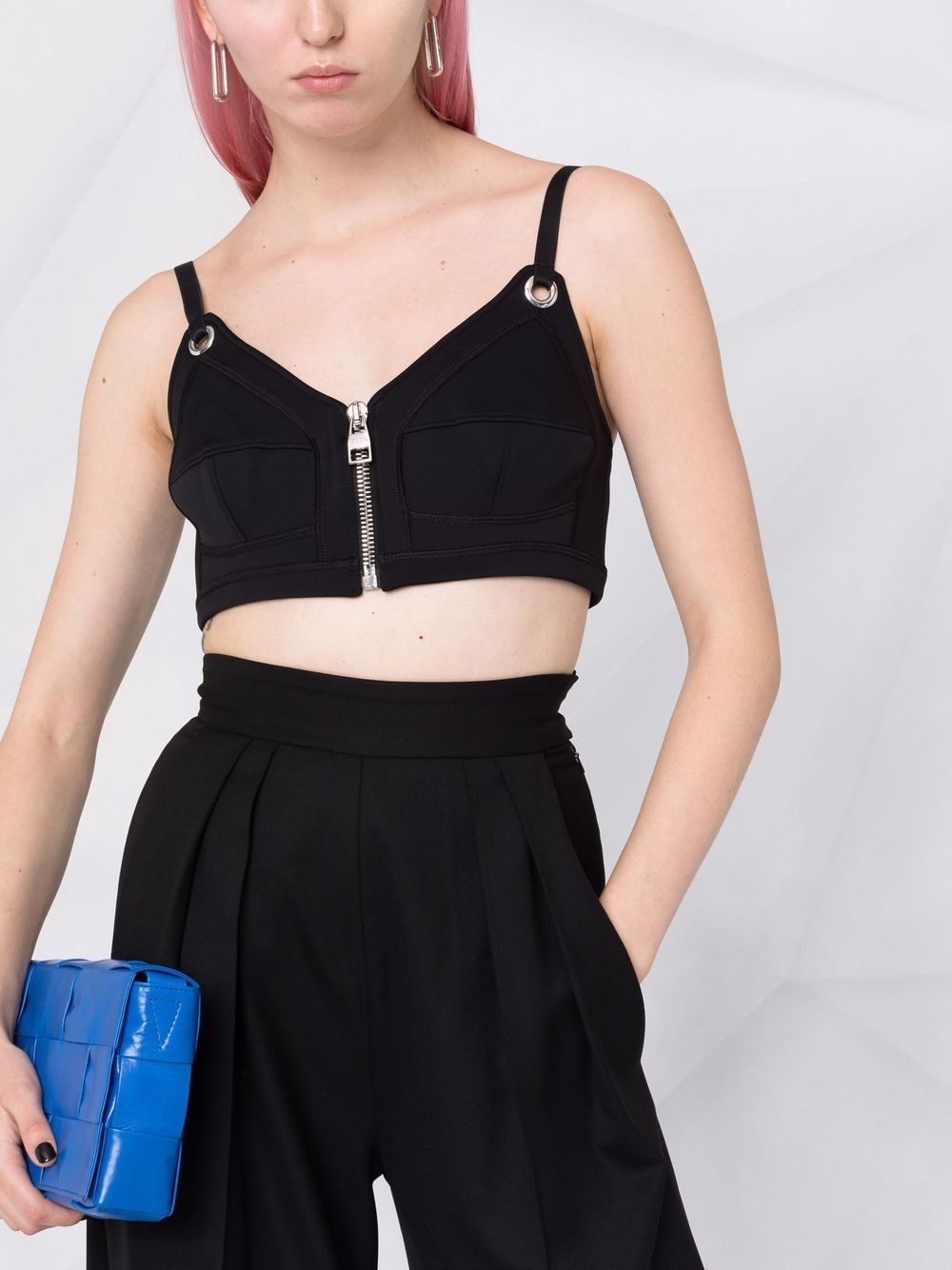 zipped crop top - 5