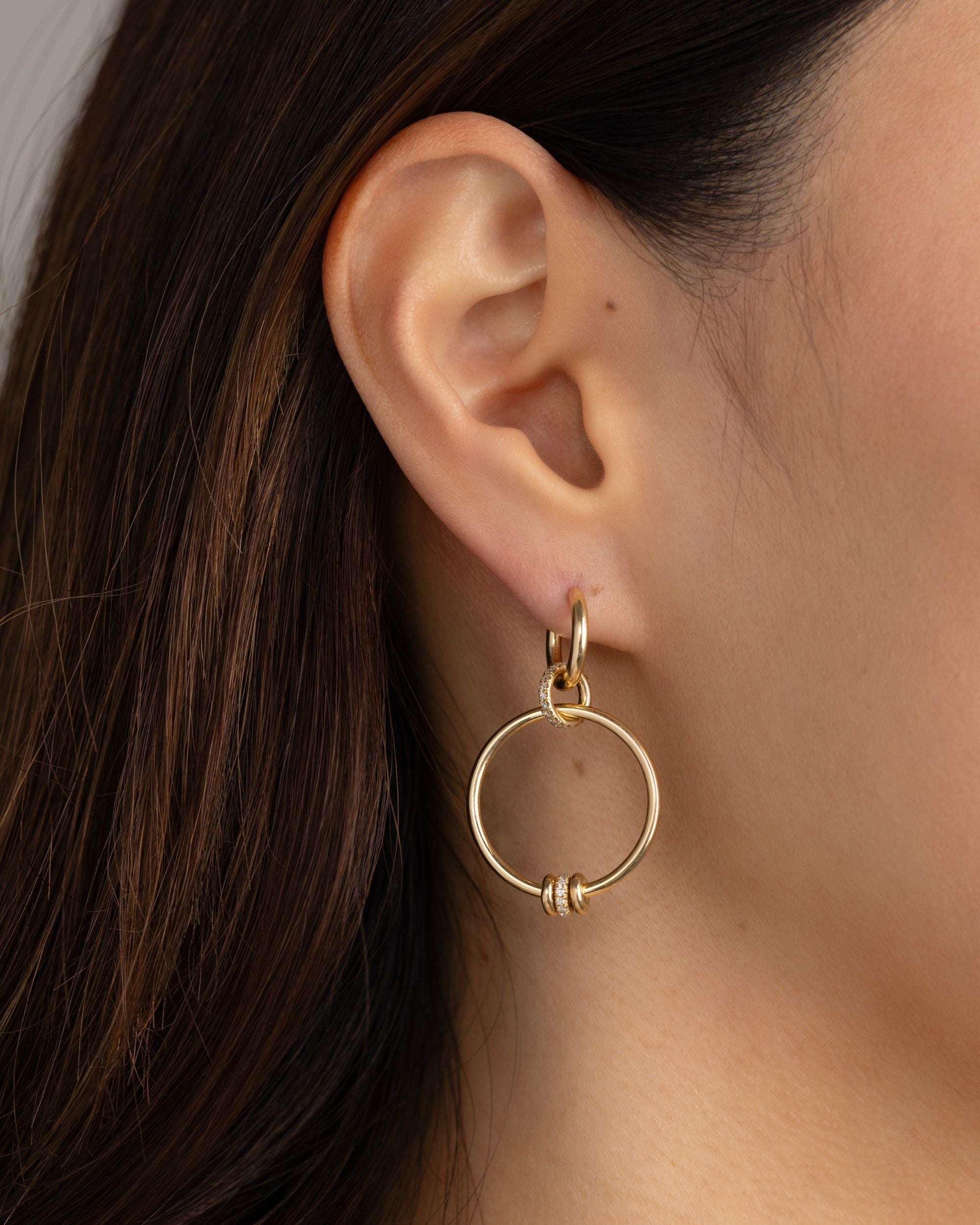 Asha Diamond & 18k Gold Pavé Hoop Drop Earrings - 2