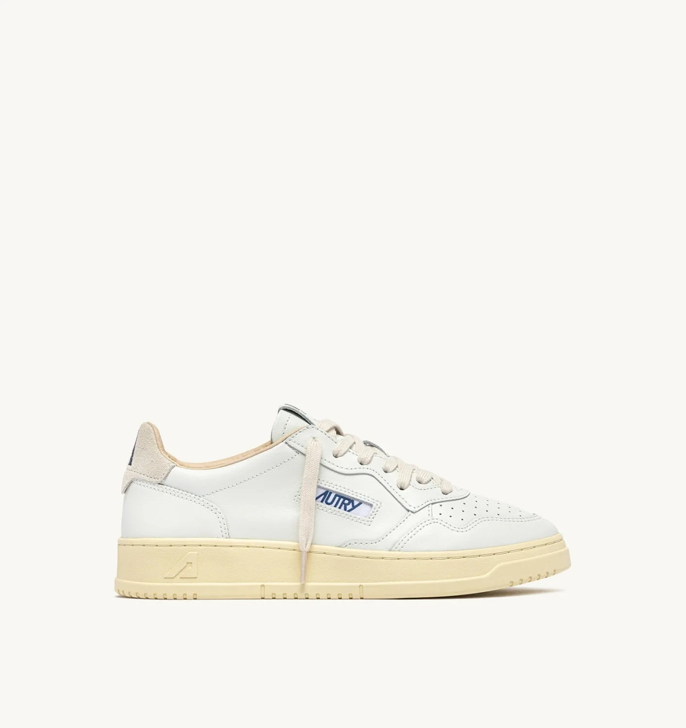 MEDALIST LOW SNEAKERS IN WHITE LEATHER AND SNOW WHITE SUEDE - 1