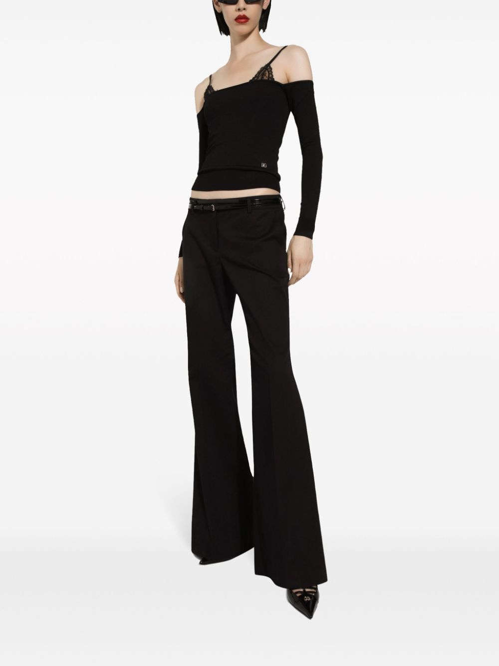 logo-plaque off-shoulder top - 2