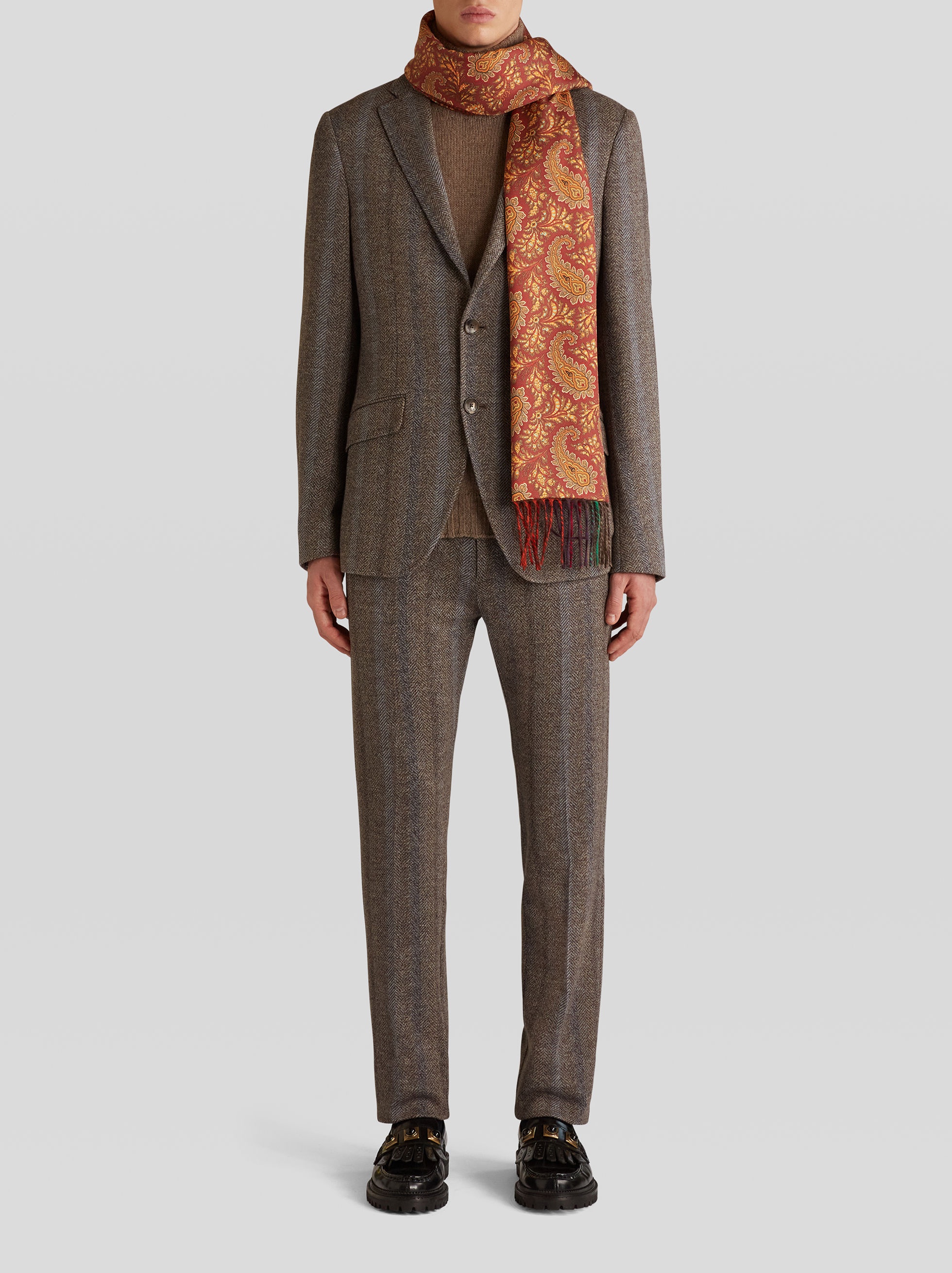 DOUBLE SCARF WITH PRINCE OF WALES AND PAISLEY PATTERNS - 2