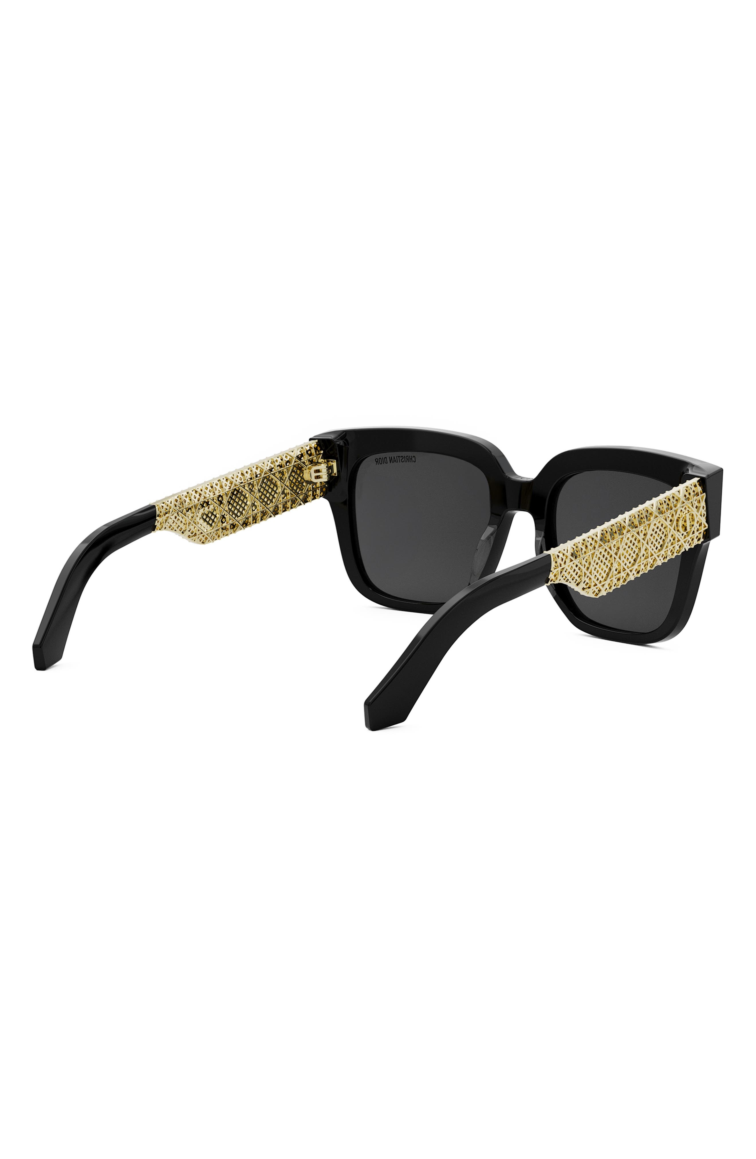 'DioRésille S1I 54mm Square Sunglasses in Shiny Black /Smoke at Nordstrom - 6