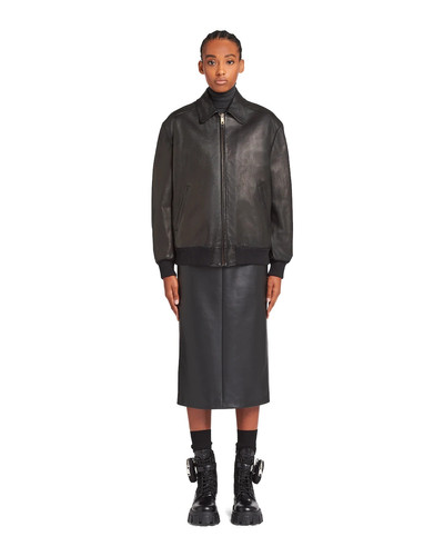 Prada Nappa leather and shearling bomber jacket outlook