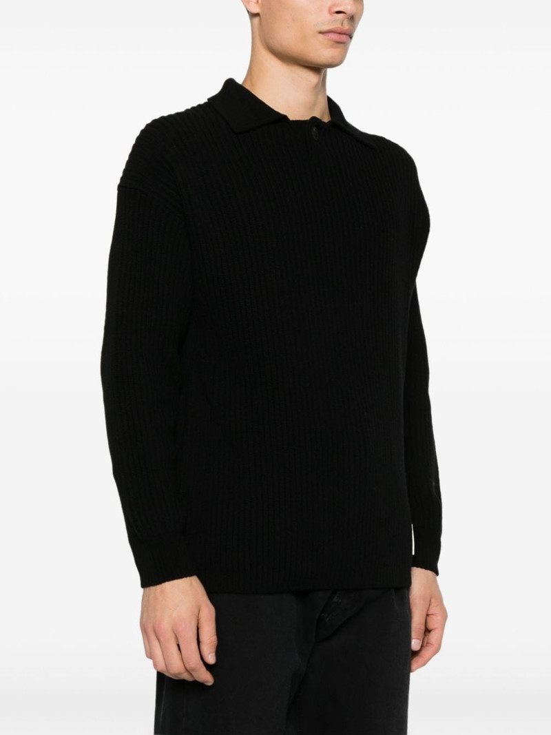 ribbed-knit polo shirt 3