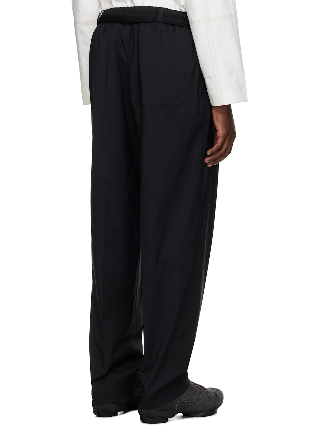 Black Elasticized Worker Trousers - 3