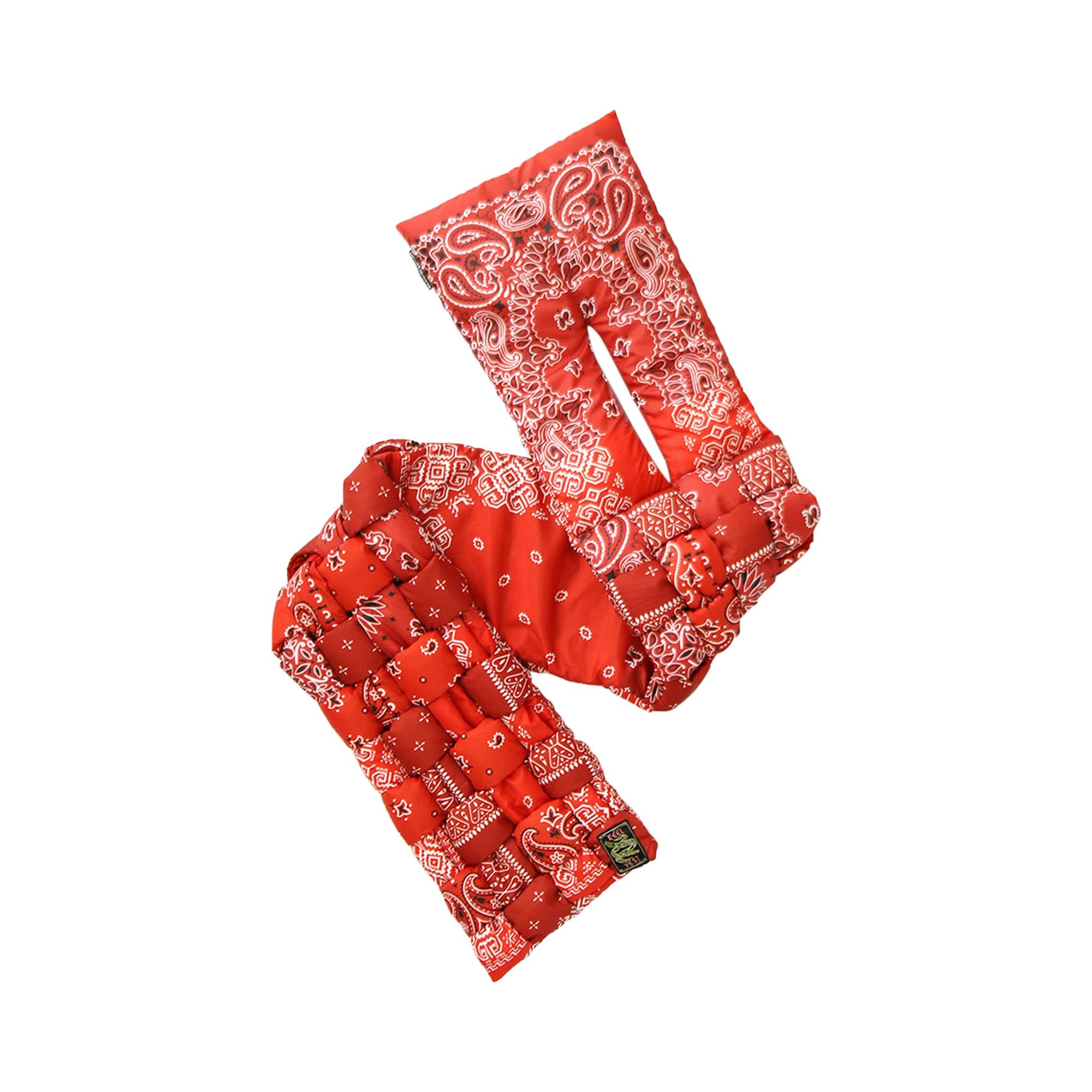 Kapital Bandana Print Nylon Keel Weaving Scarf 'Red' - 3