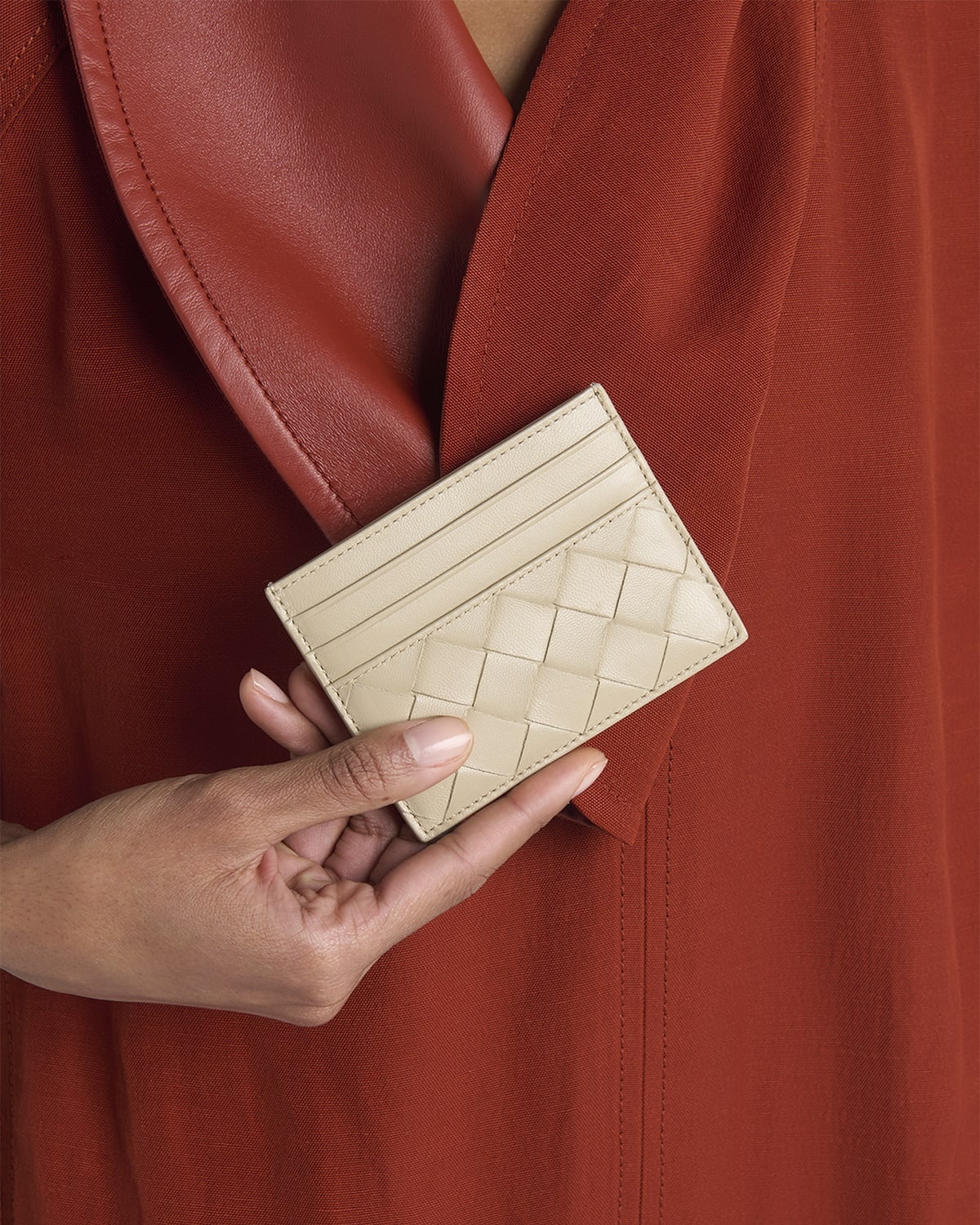Intrecciato Leather Card Holder - 2