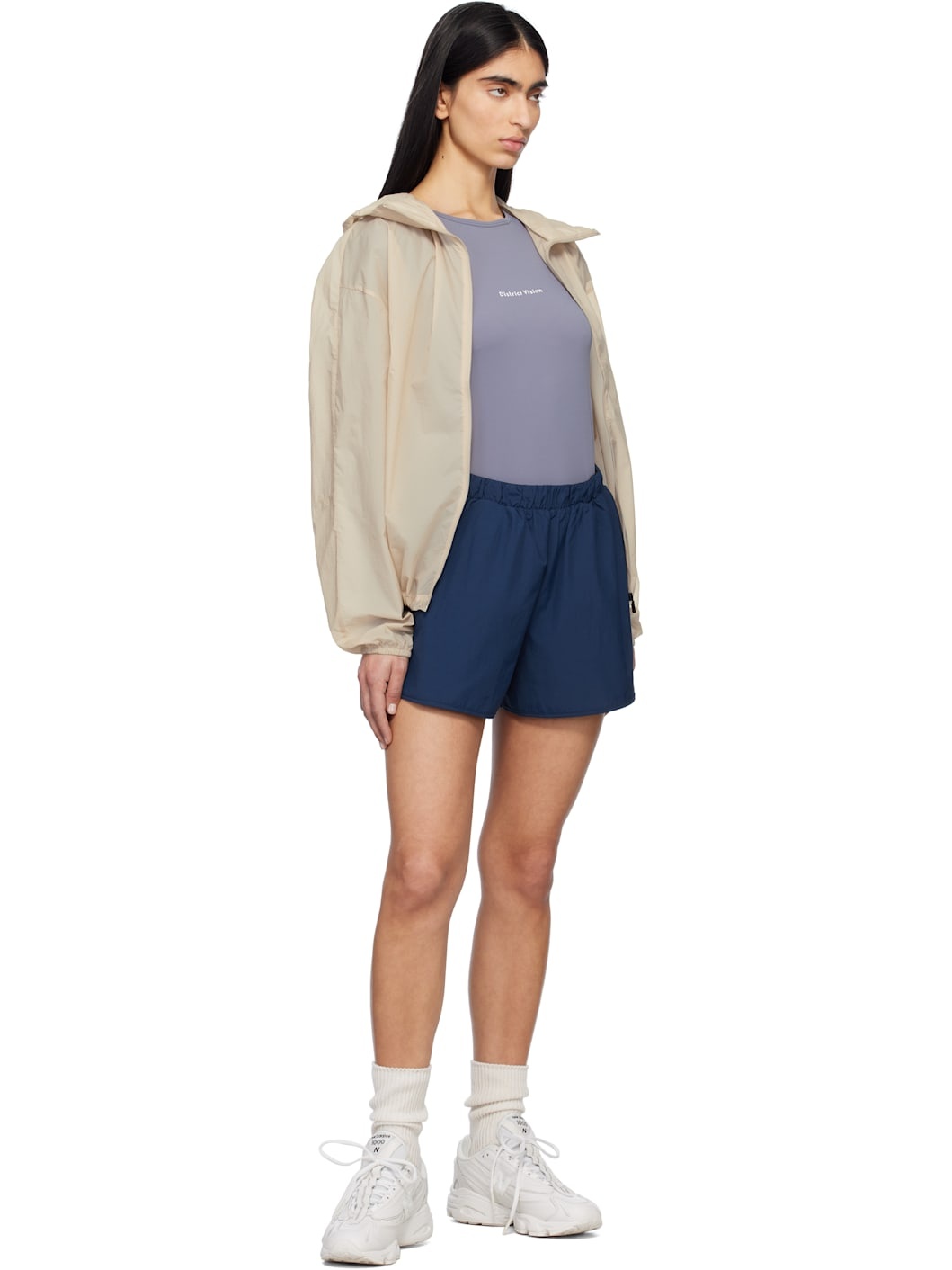 Navy Oversized Recycled Shell Sport Shorts - 5