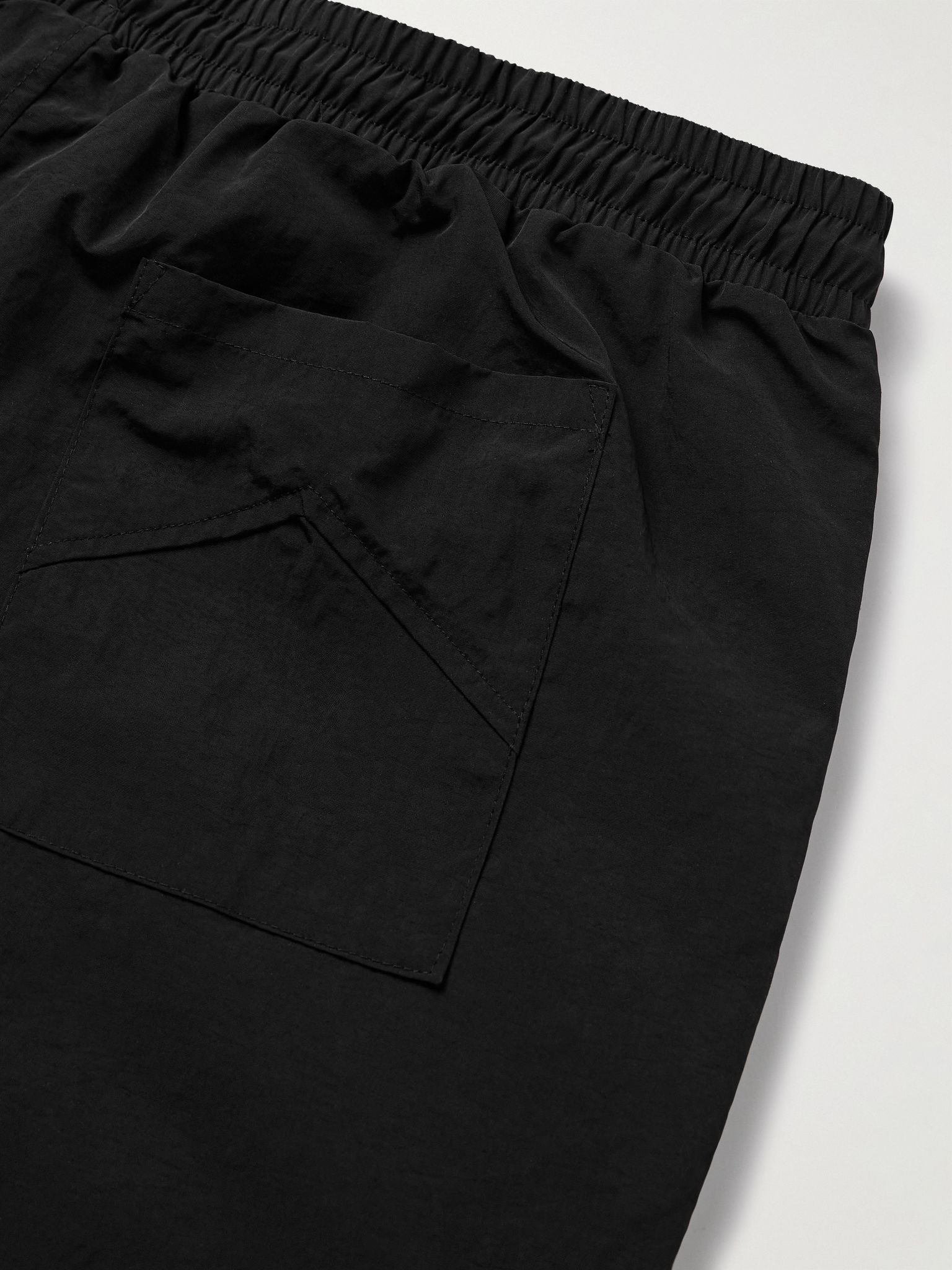 Straight-Leg Logo-Print Nylon Drawstring Shorts Black - 4