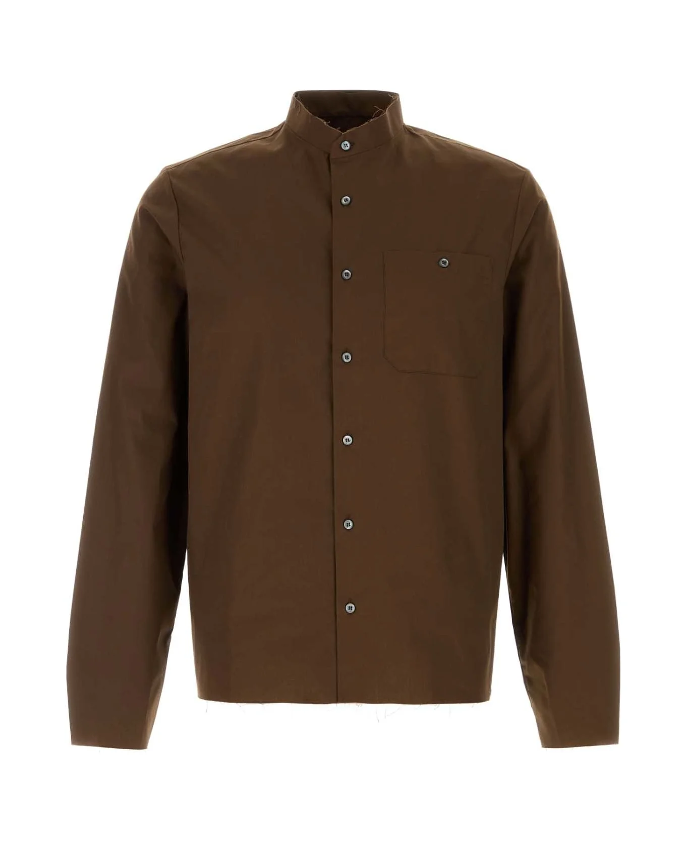 Brown Poplin Shirt - 1