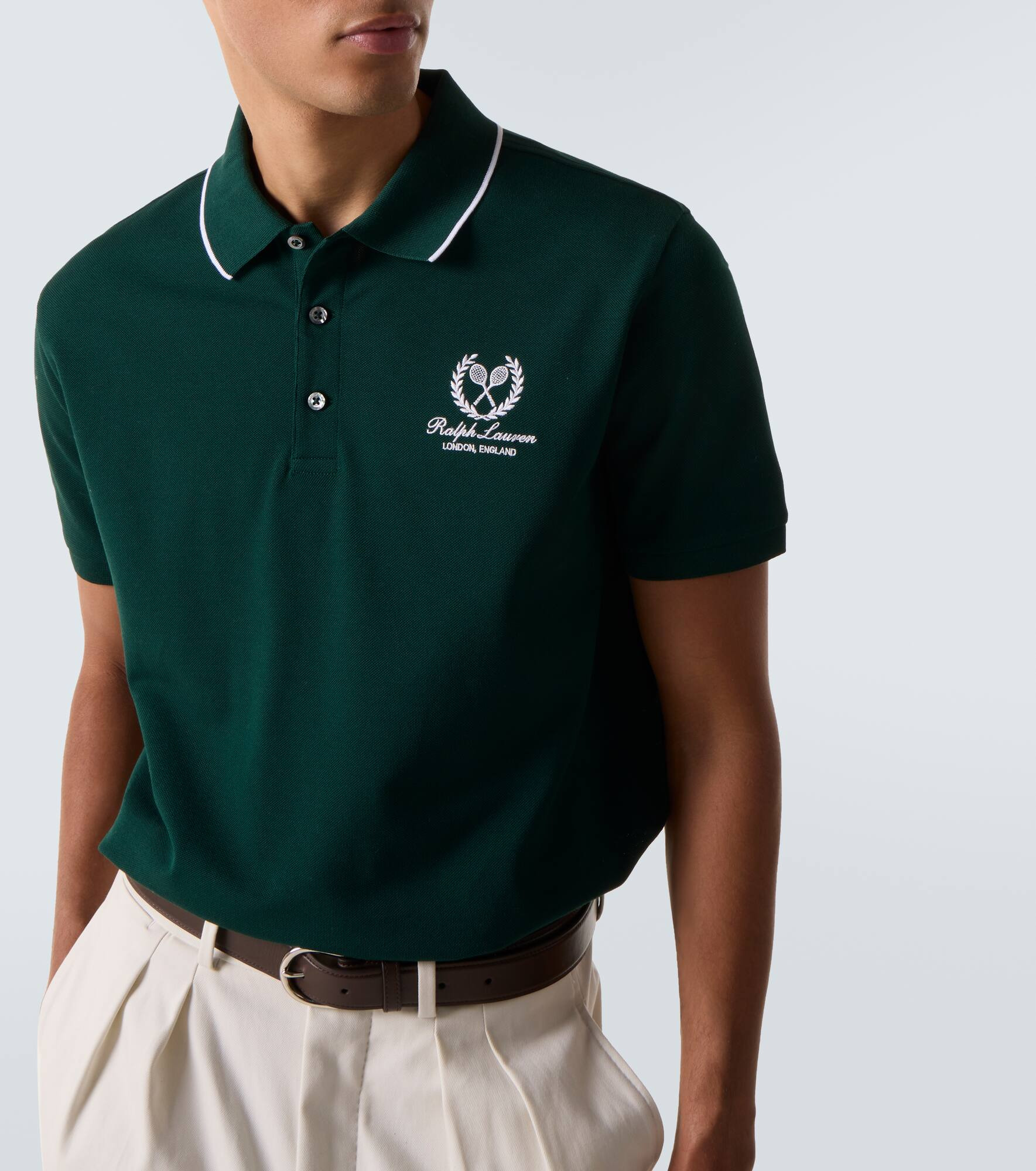 Logo cotton piqué polo shirt - 5