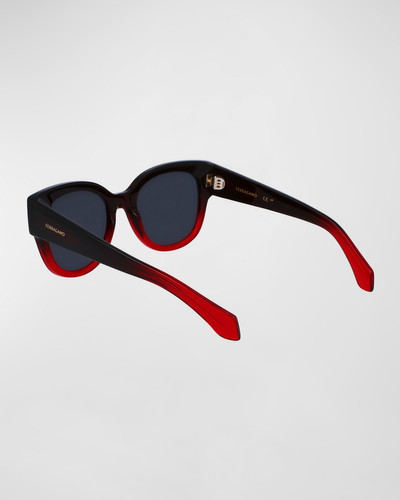FERRAGAMO Rivets Acetate Cat-Eye Sunglasses outlook