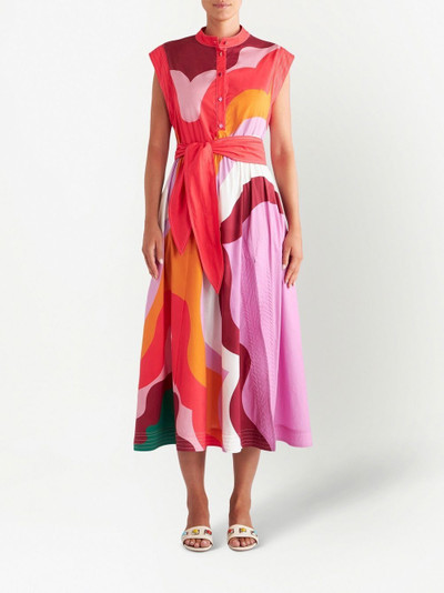 Etro graphic-print belted midi dress outlook