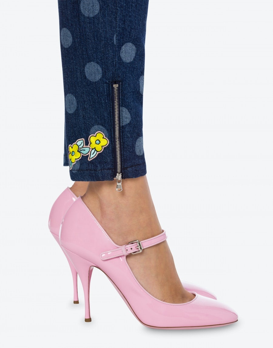 ANIMAL PATCH POLKA DOTS DENIM TROUSERS - 5