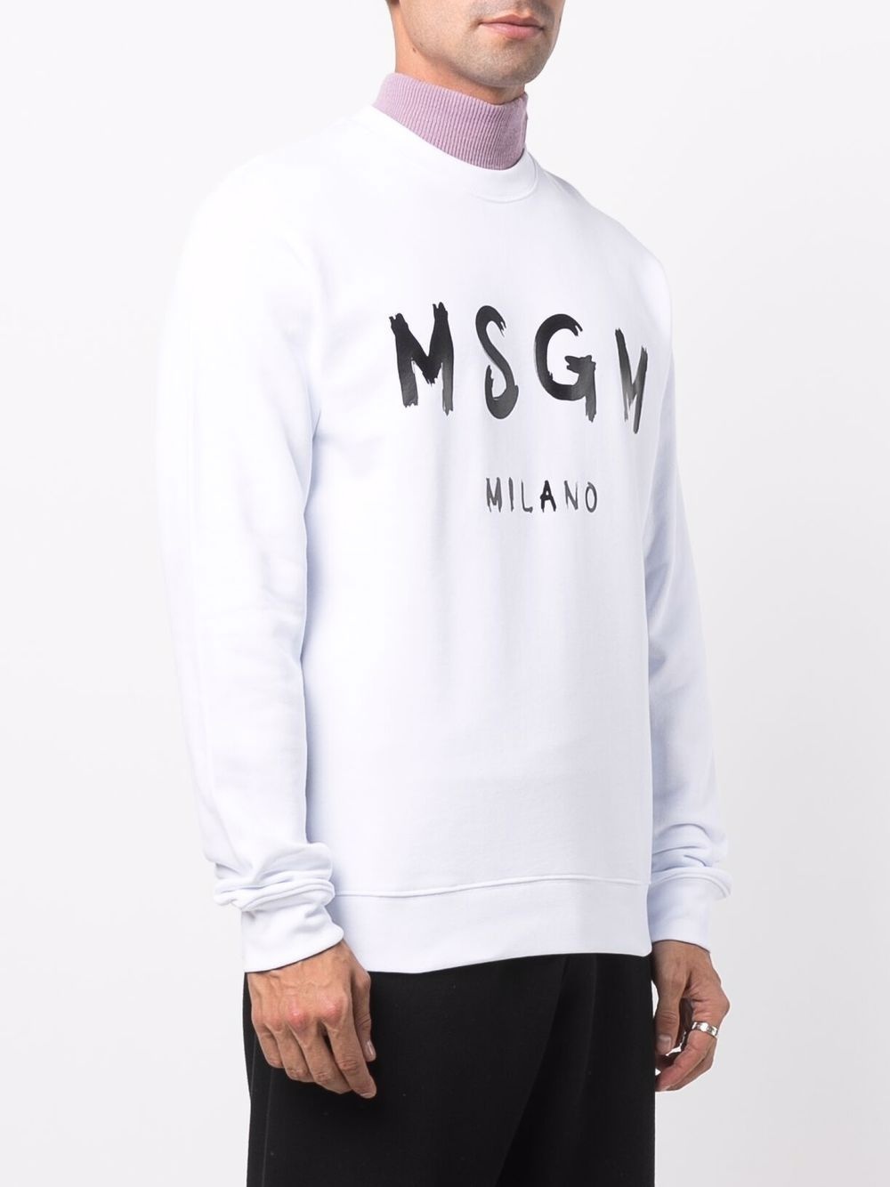 logo-print crew neck sweatshirt - 3