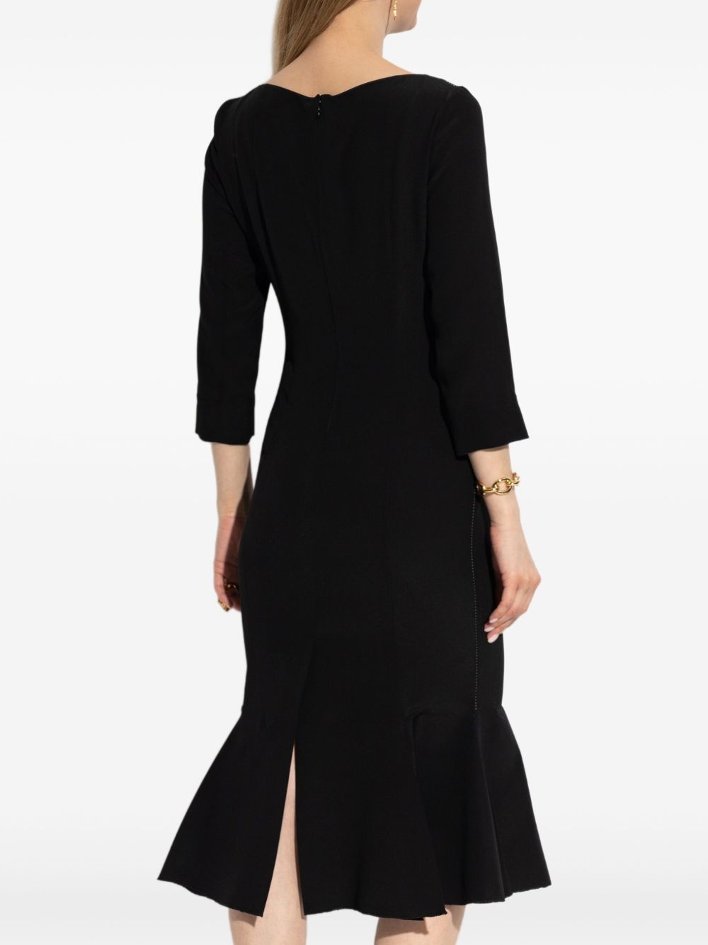 fitted dress with flared hem - 4