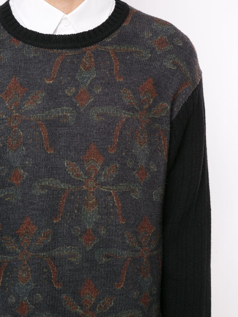 floral-print wool jumper - 5