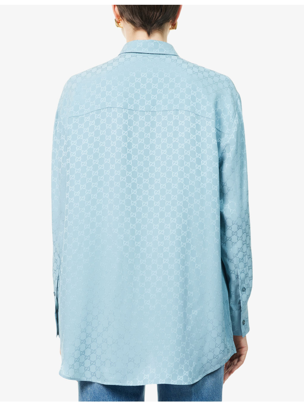 Monogram Relaxed-Fit Silk Shirt - 4