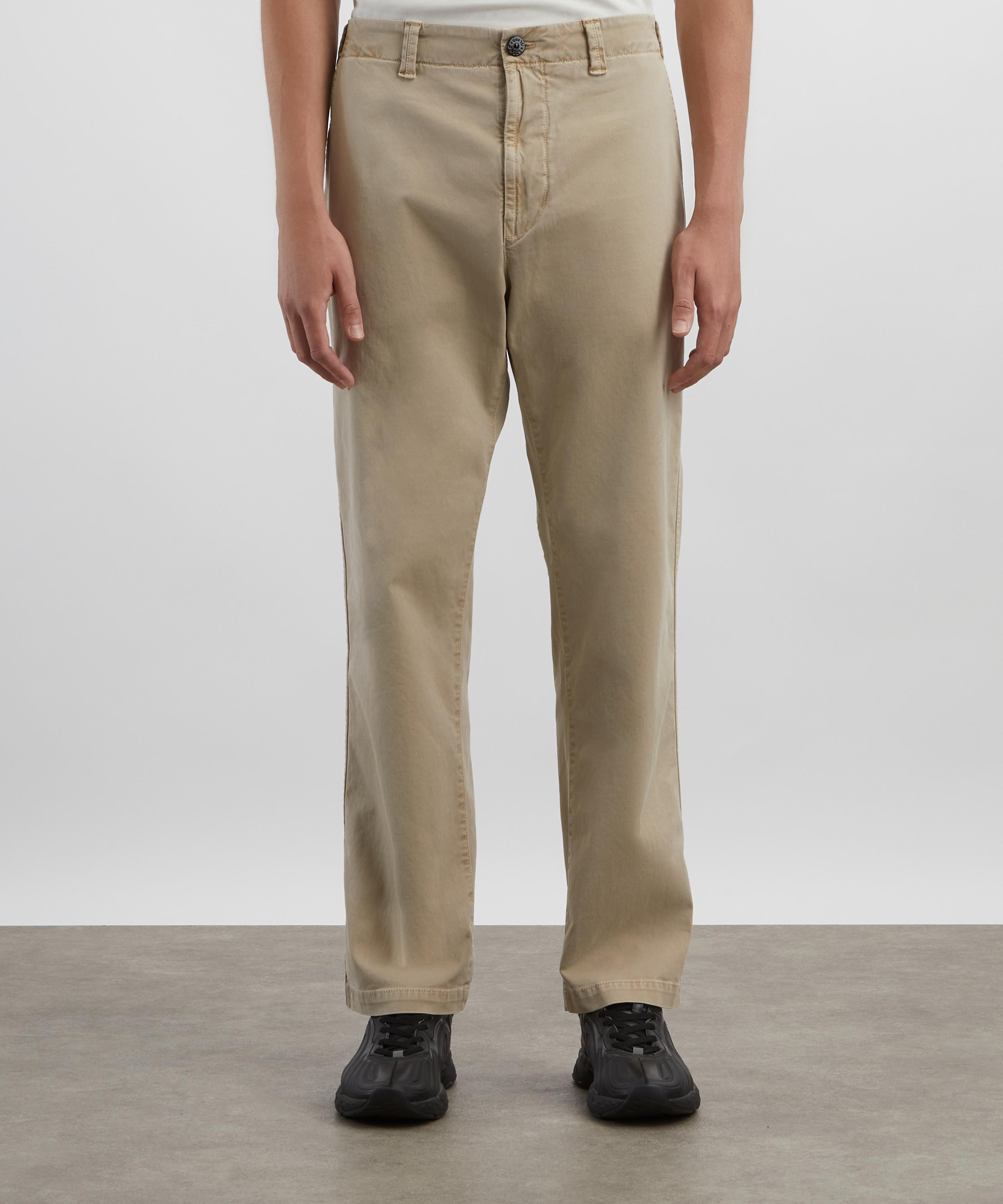 Stretch Broken Twill Cotton Old Effect Chino Trousers - 3