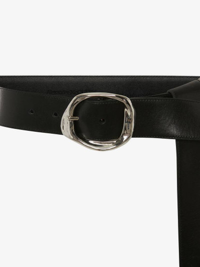Alexander McQueen Long Molten Metal Belt in Black outlook
