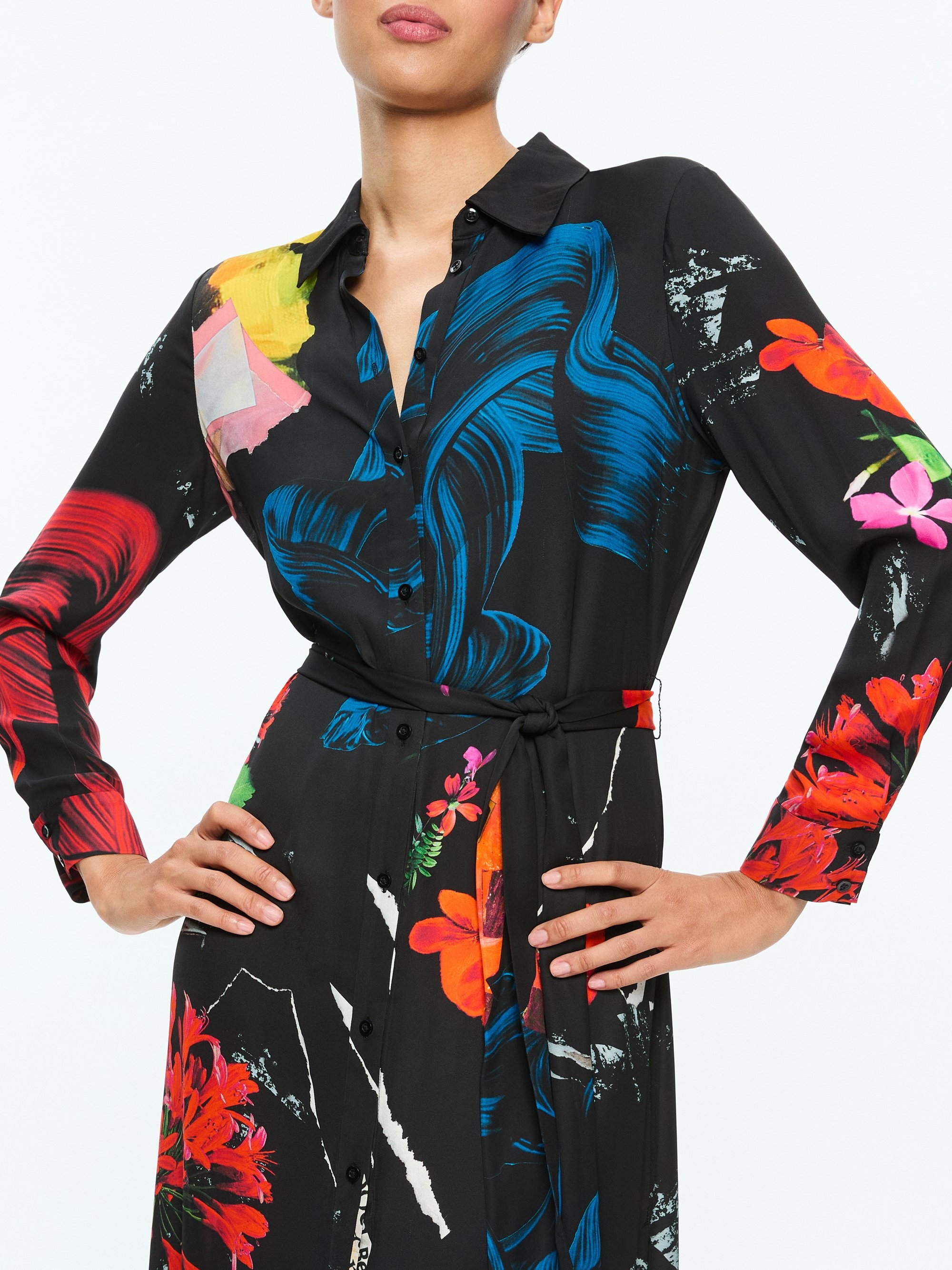 Alice + Olivia CHASSIDY MAXI SHIRT DRESS | REVERSIBLE
