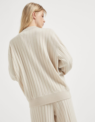 Brunello Cucinelli Cashmere flat rib sweater with monili outlook