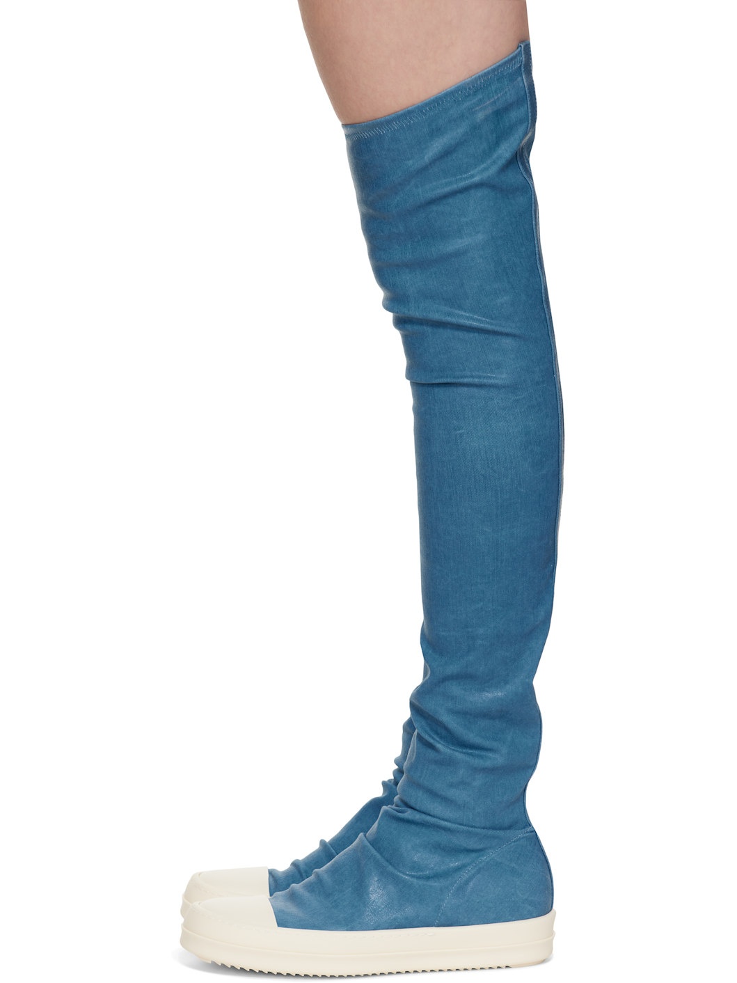 Blue Hollywood High Sock Sneaks Tall Boots - 3