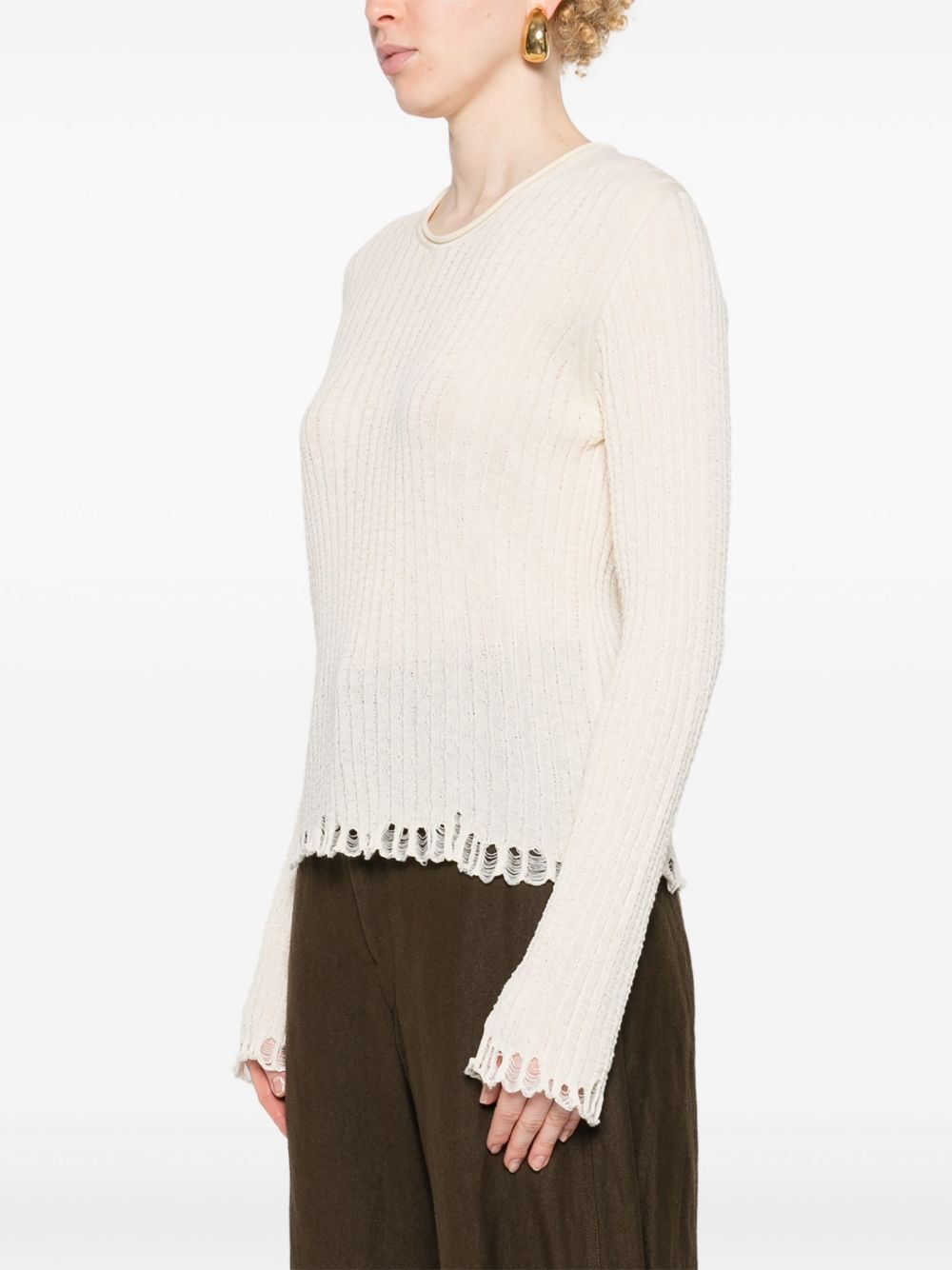 distressed-efffect jumper - 3