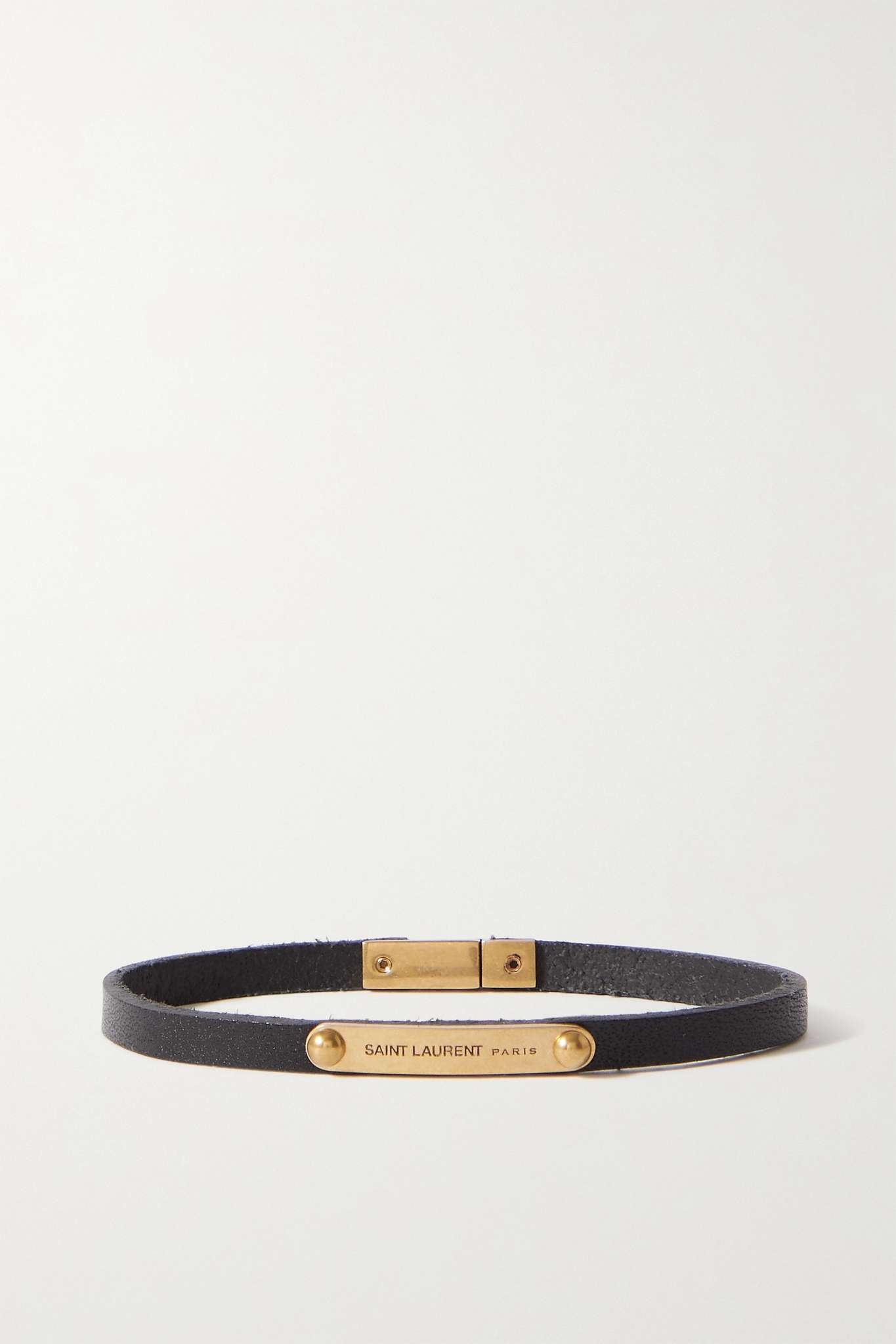 Leather and gold-tone bracelet - 1