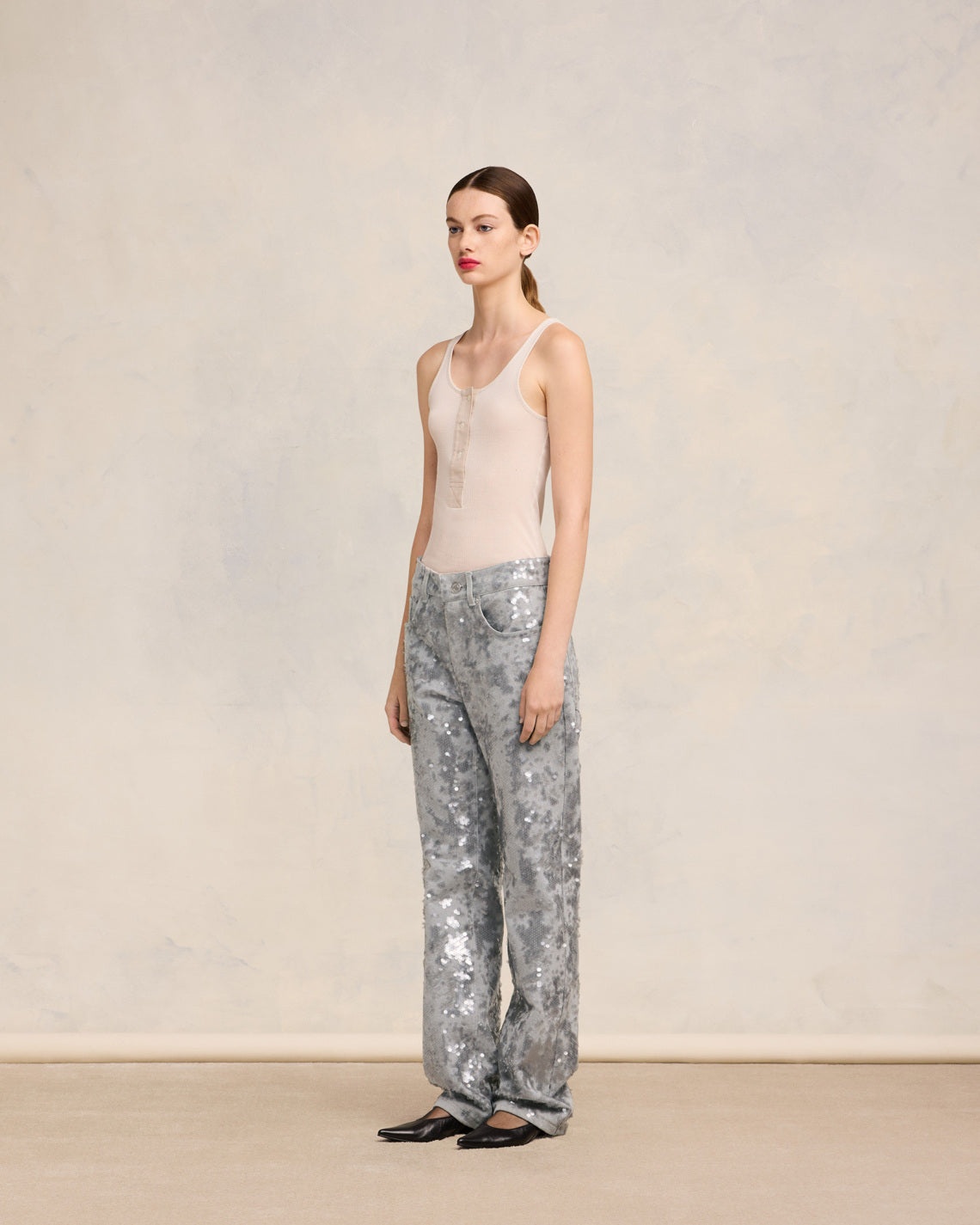 EMBROIDERED STRAIGHT FIT JEANS - 6