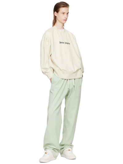 Palm Angels Green Embroidered Sweatpants outlook