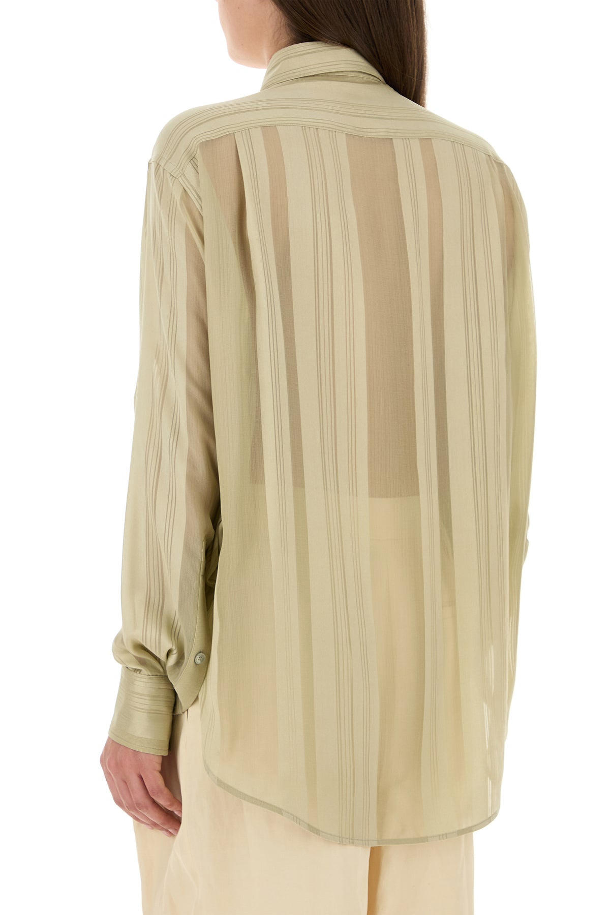 Khaki silk shirt - 4