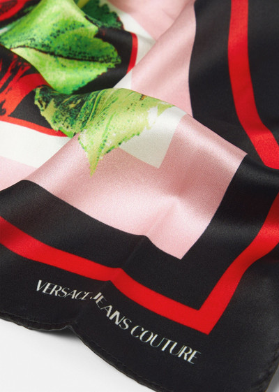 VERSACE JEANS COUTURE Roses Logo Silk Foulard outlook