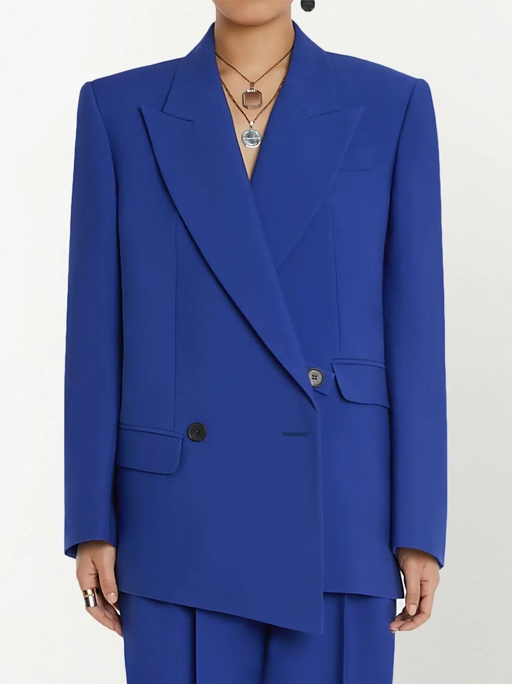 asymmetric double-breasted  blazer - 5