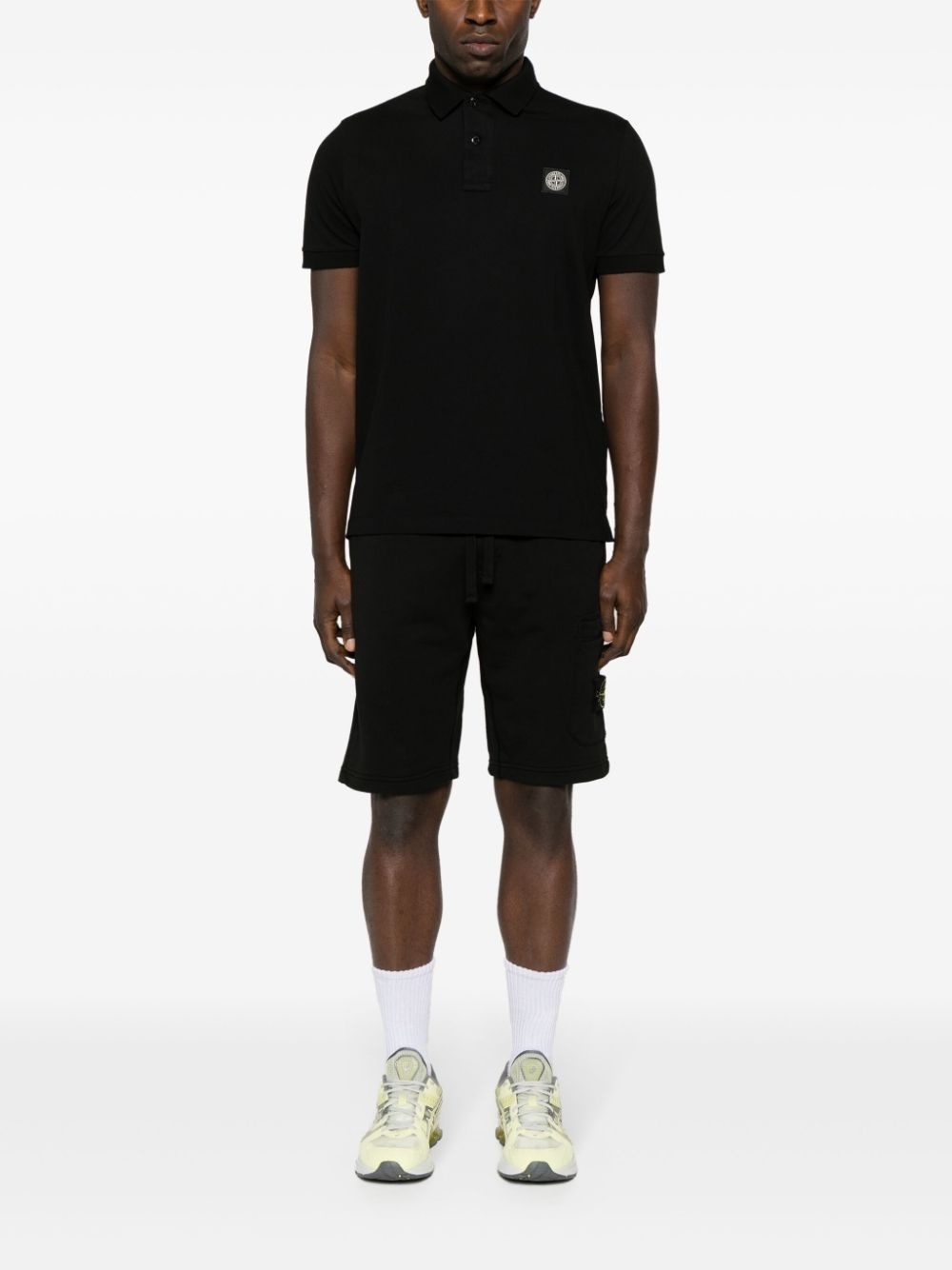 Compass-badge cotton track shorts - 2