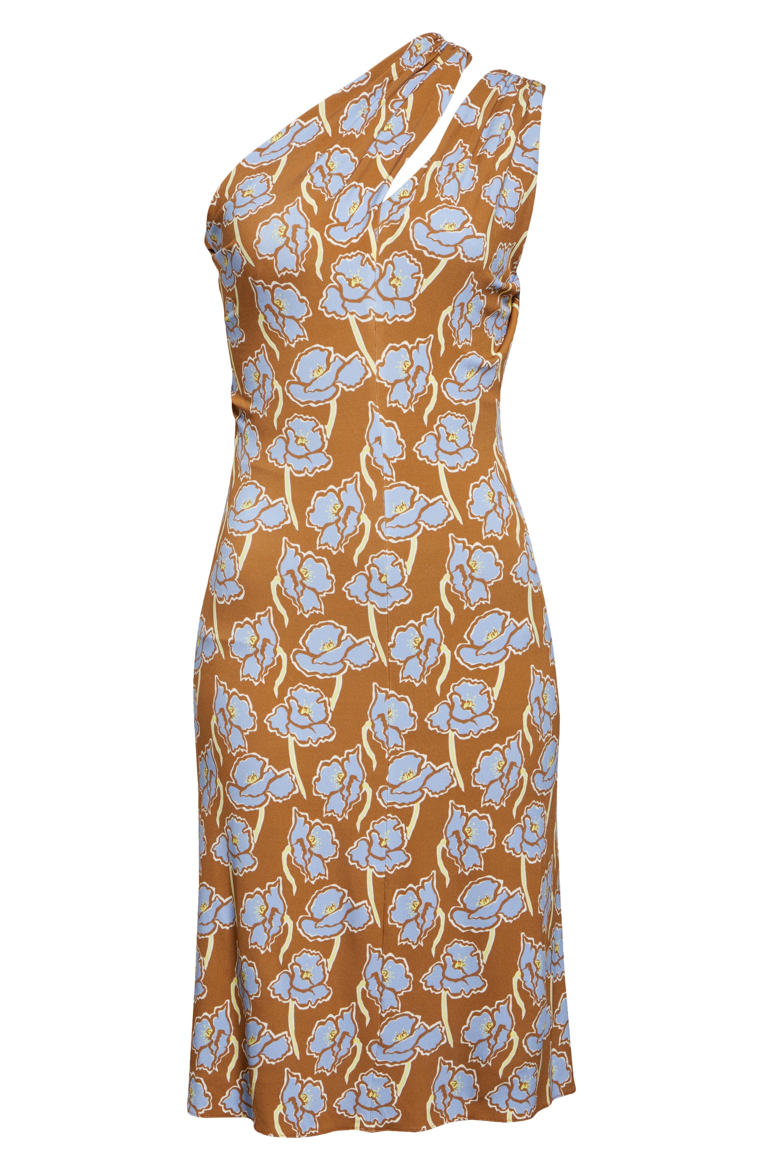 Versace One-Shoulder Stretch Crepe Jersey Cocktail Dress in Tobacco Powder Blue at Nordstrom - 5