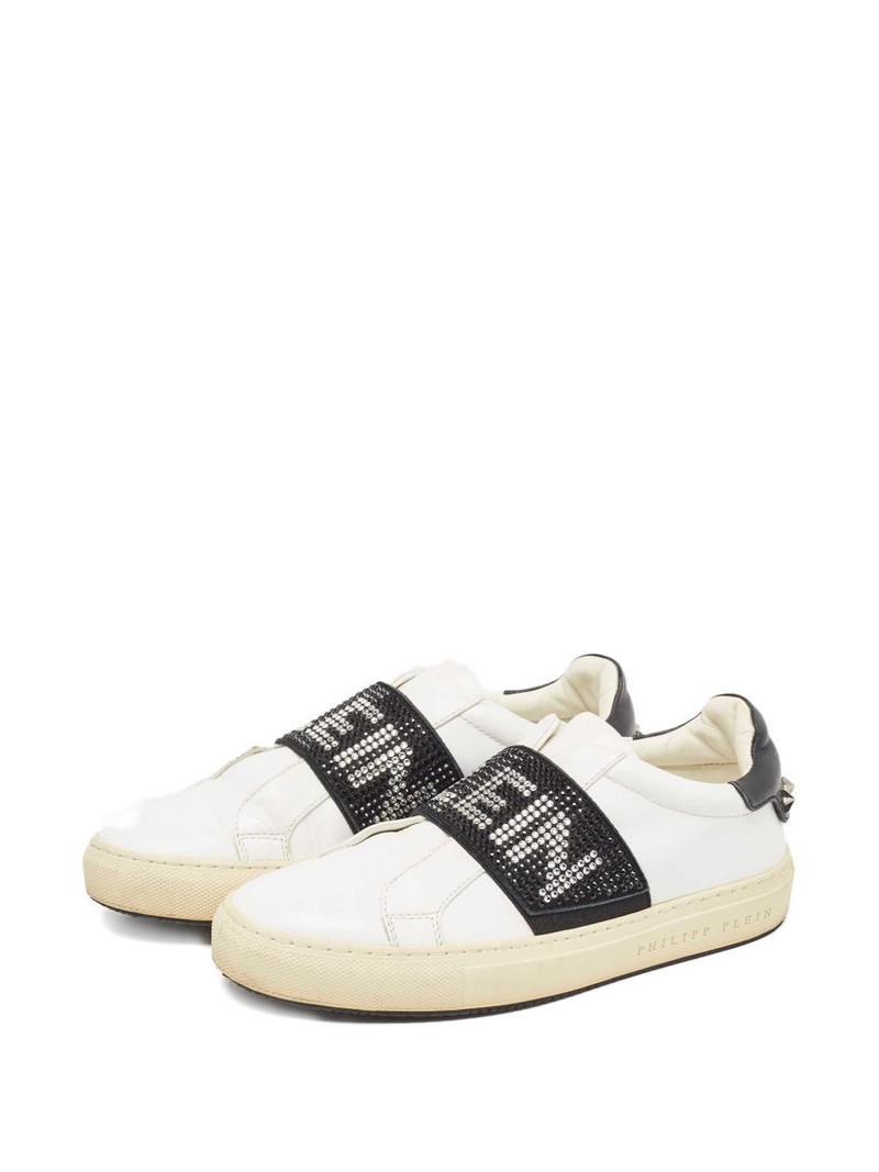 PHILIPP PLEIN crystal-embellishment leather sneakers outlook